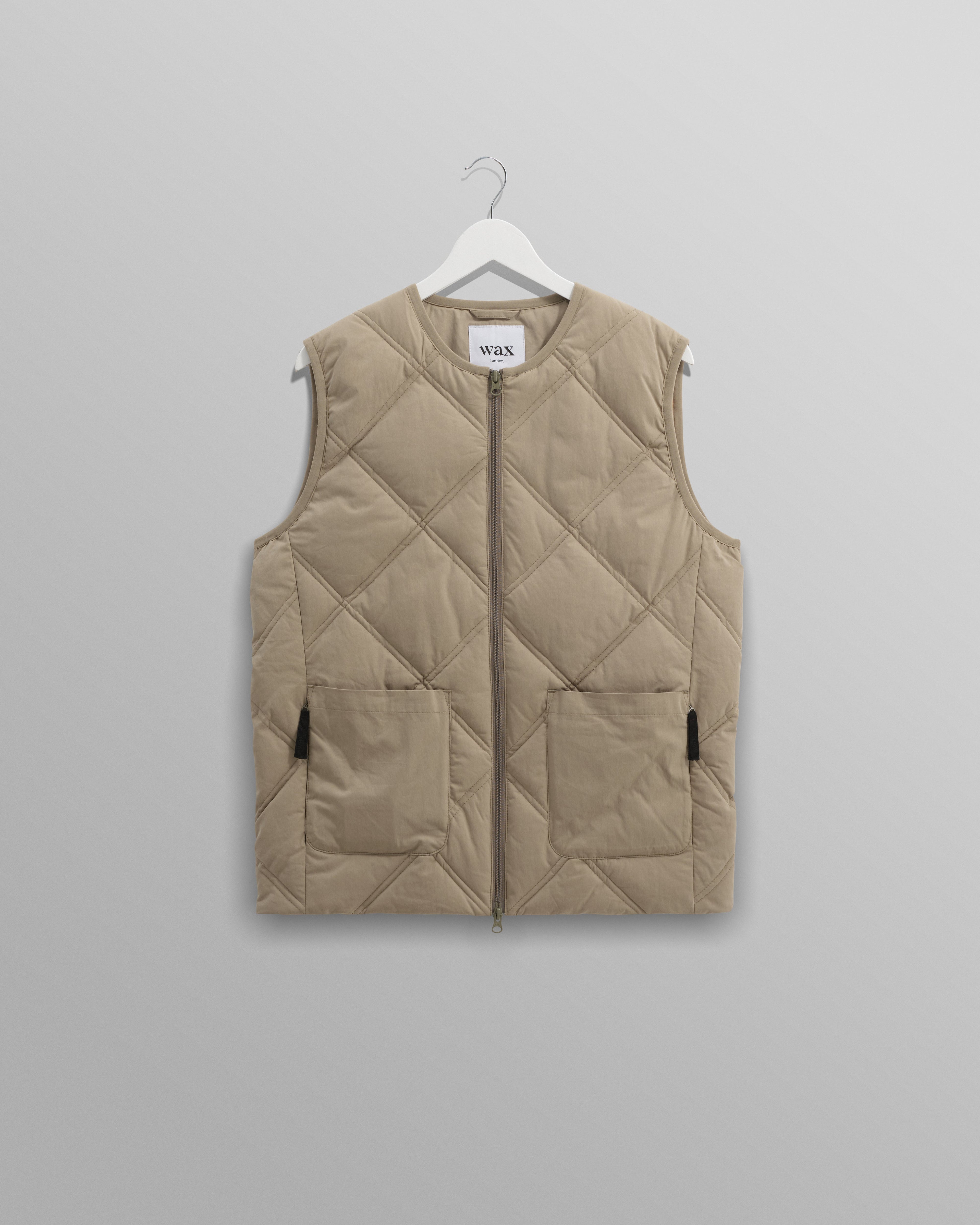 Skye - Khaki Quilted Nylon Gilet