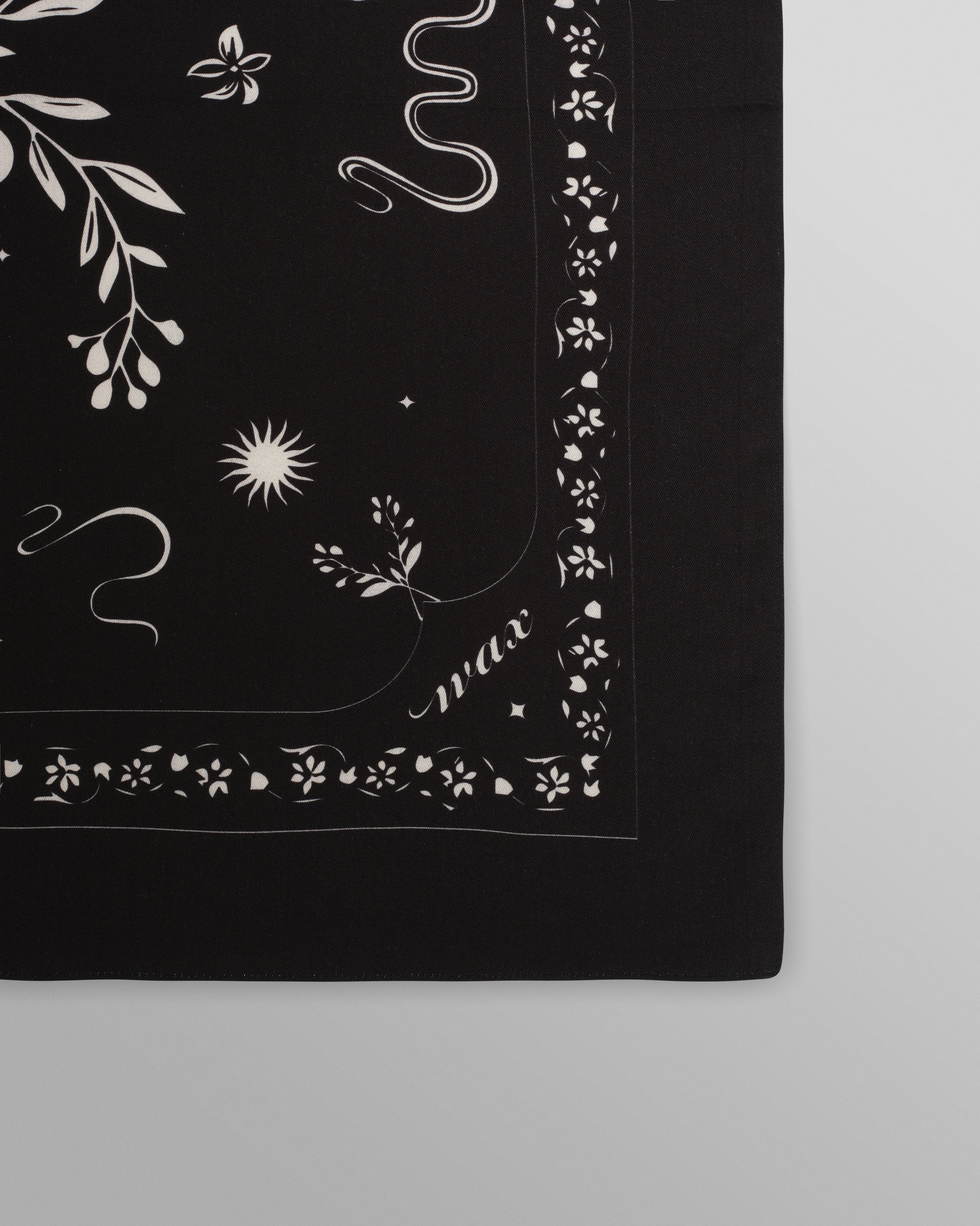 Sloane - Black Floral Neck Scarf