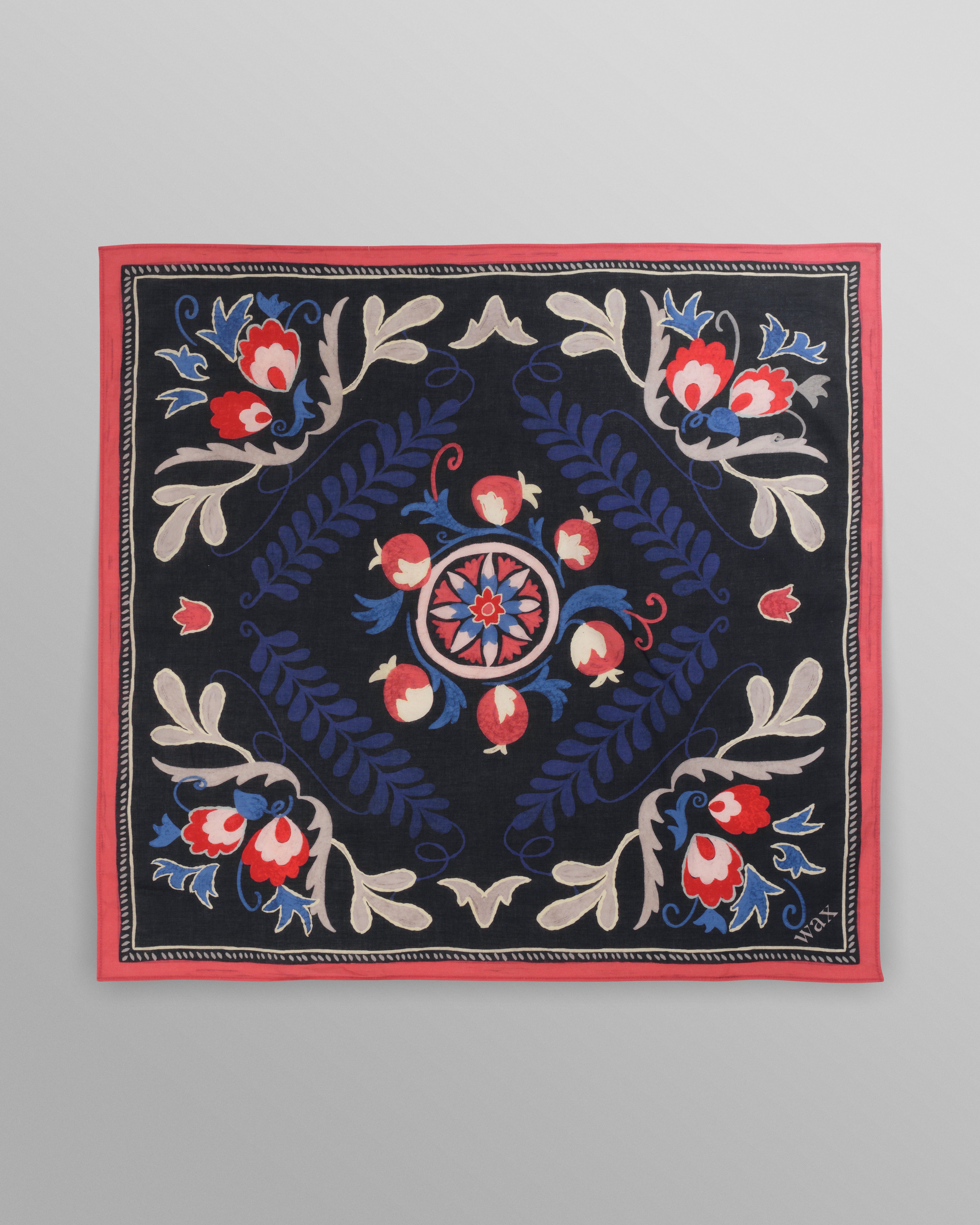 Sloane - Multicolour Floral Tile Neck Scarf