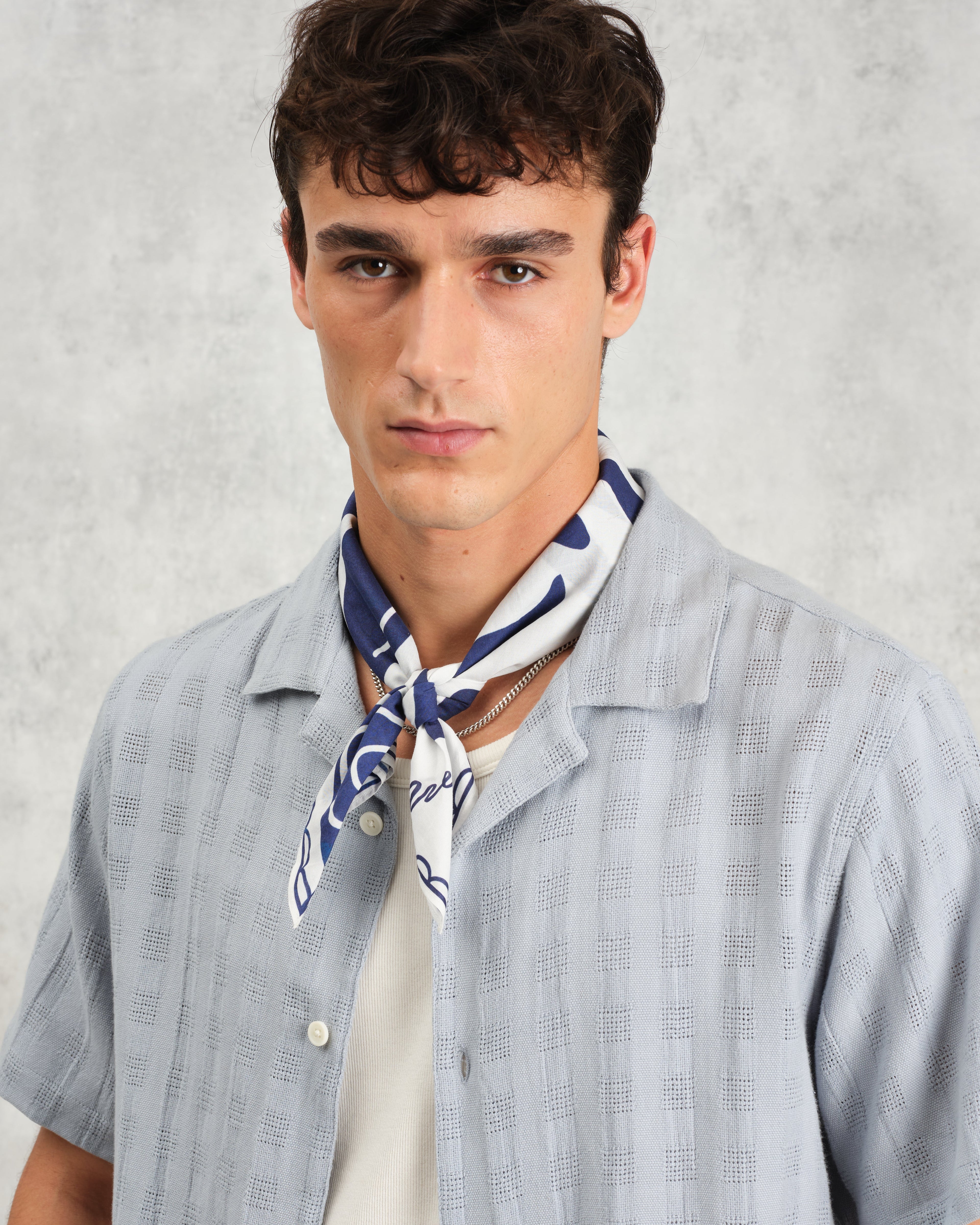 Sloane - Navy And Ecru Scenic Neck Scarf