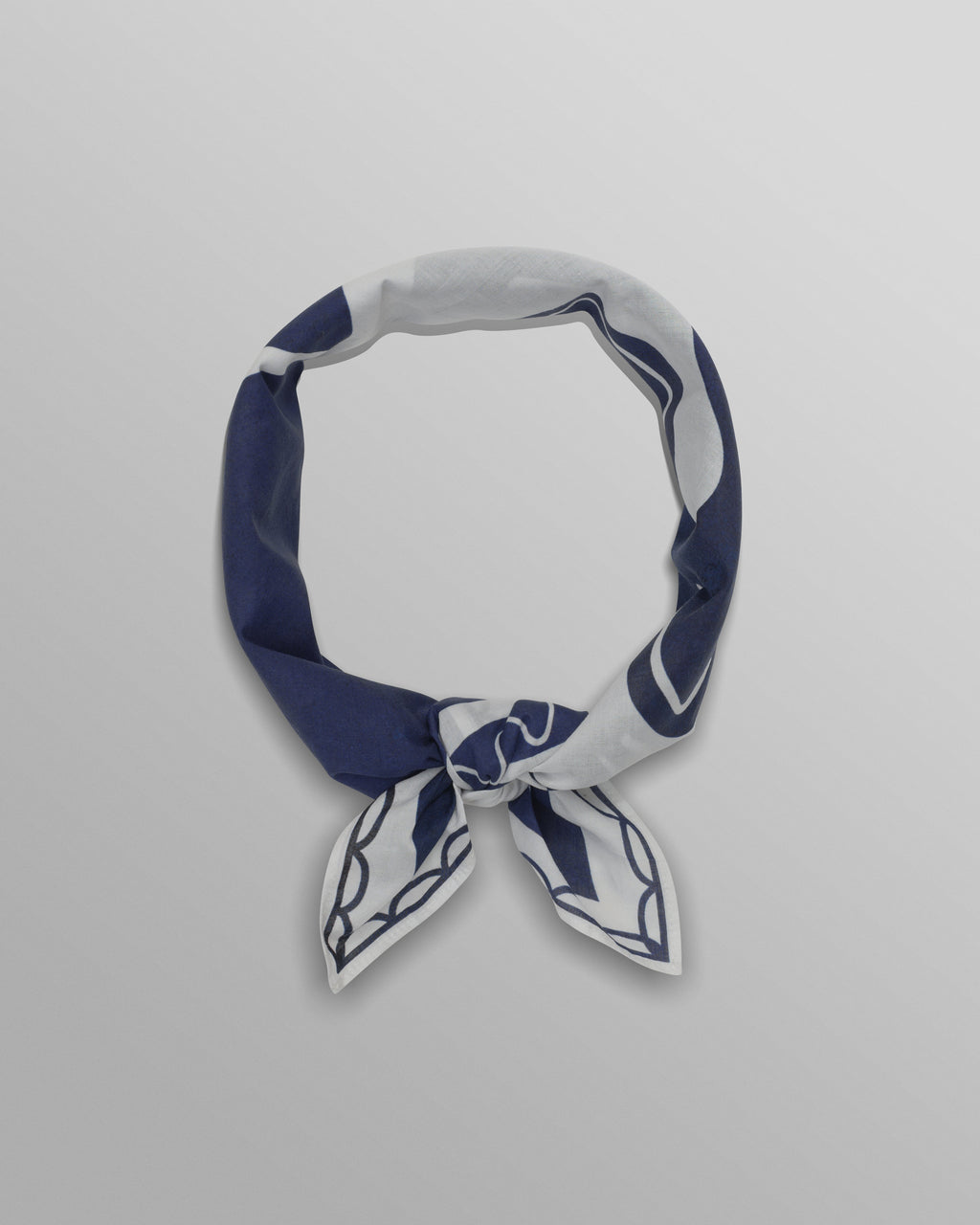 Sloane - Navy And Ecru Scenic Neck Scarf