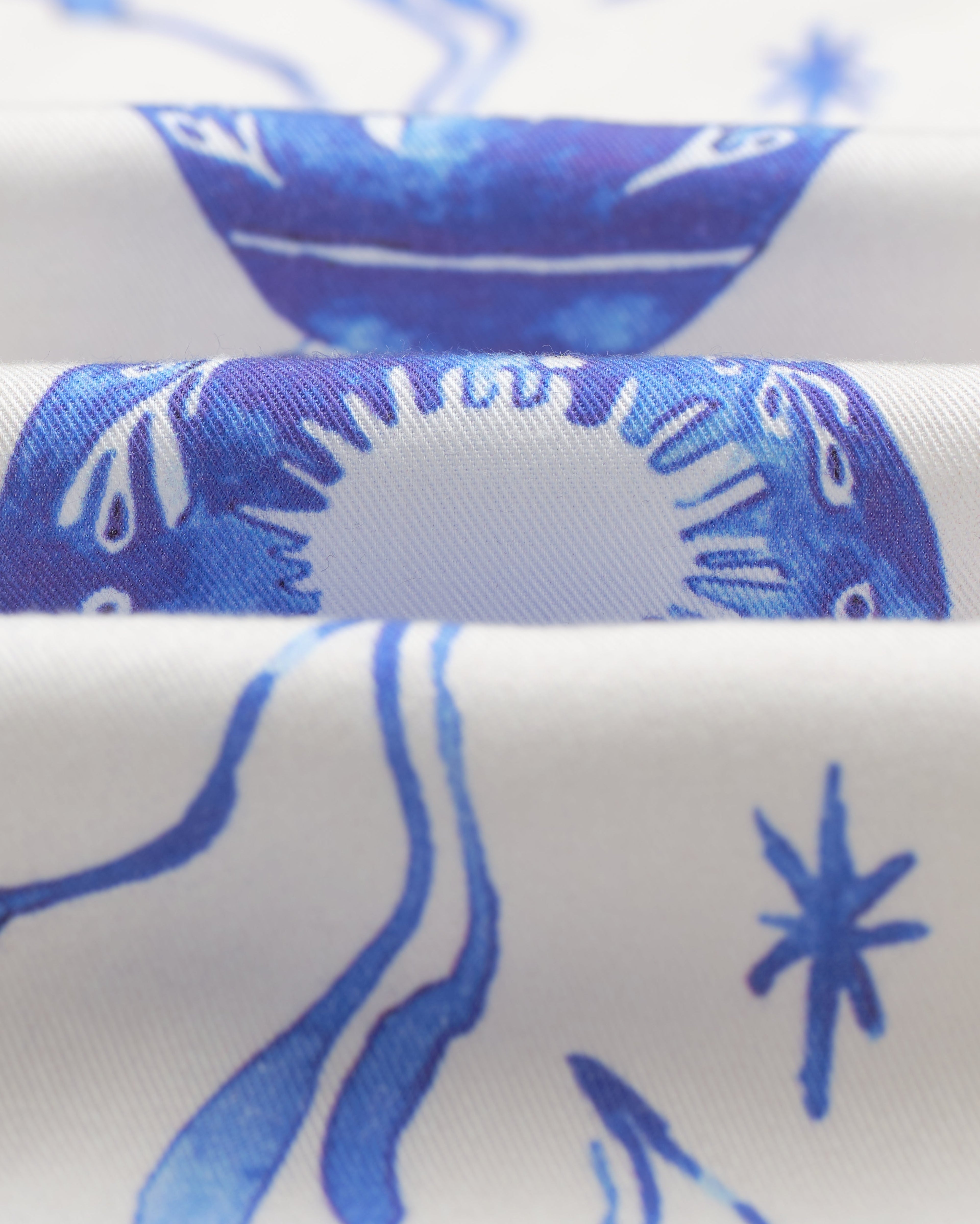 Sloane - White And Blue Doodle Neck Scarf