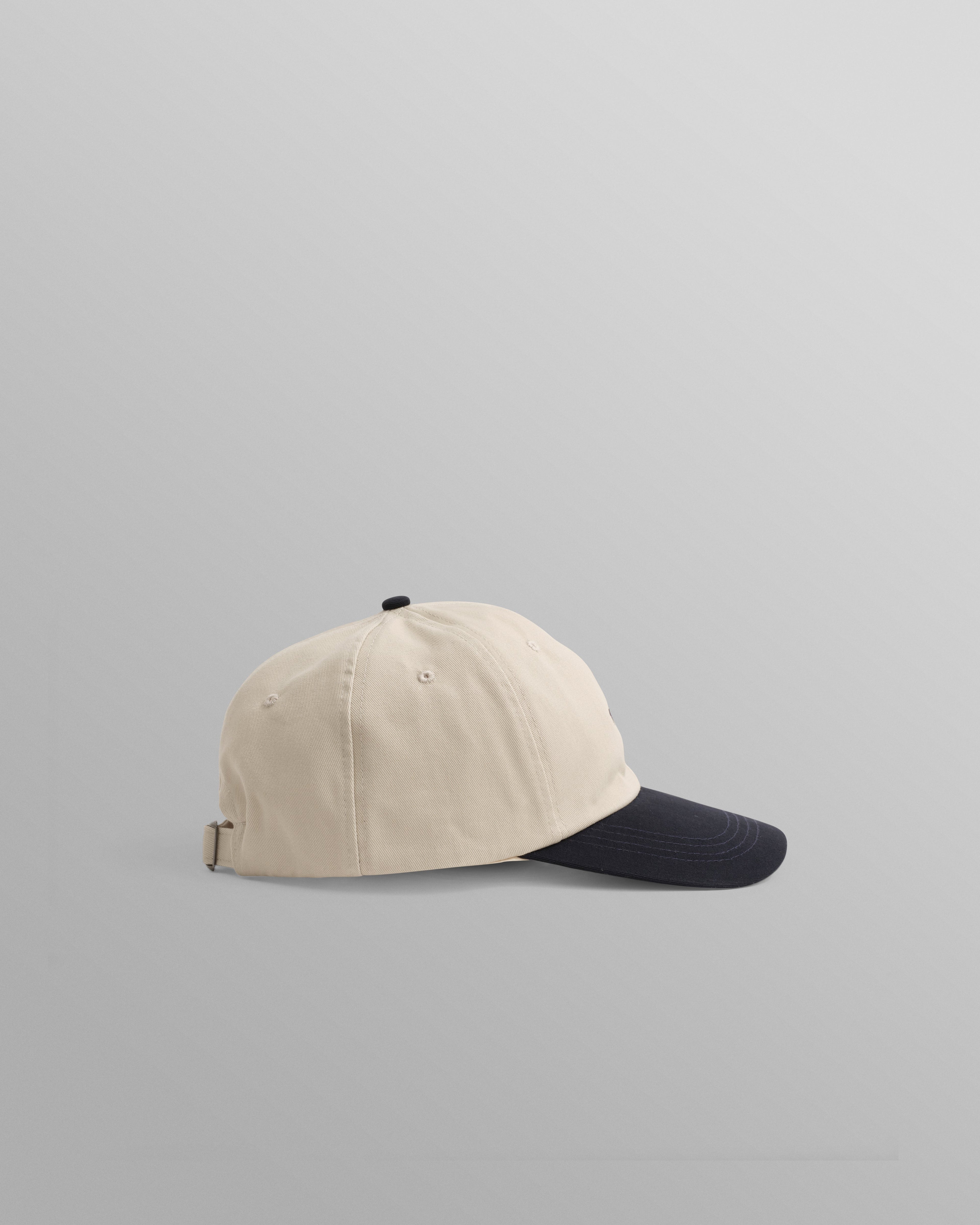 Spencer - Stone/Navy Cotton Sports Cap
