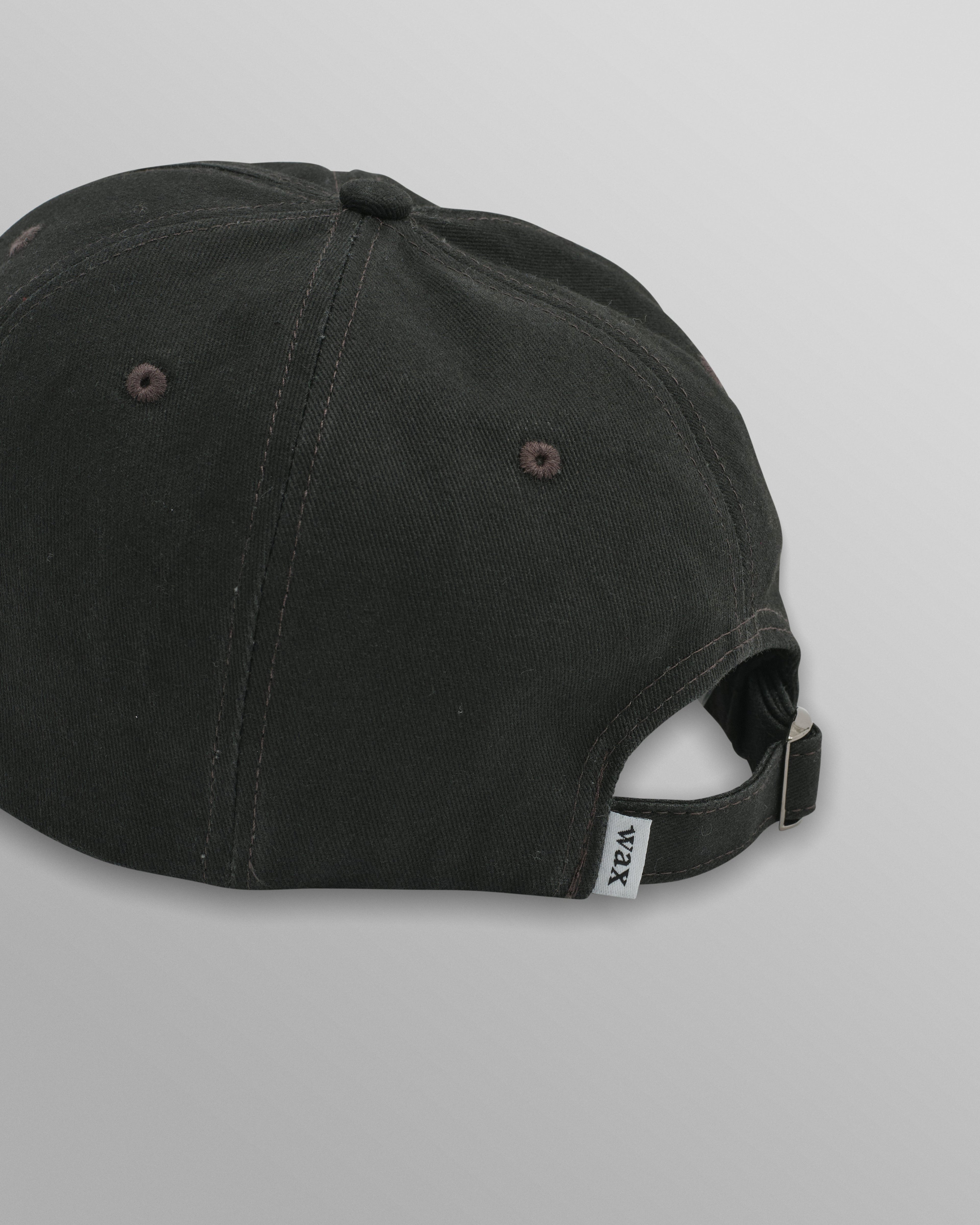Spencer - Washed Black Cotton Sports Cap
