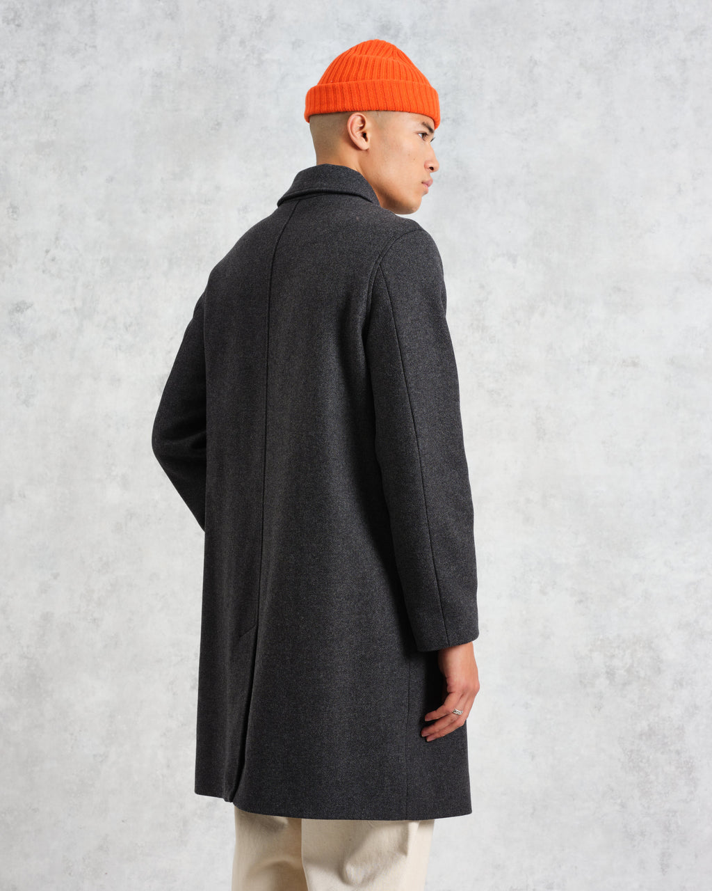 Stan - Charcoal Twill Wool Car Coat