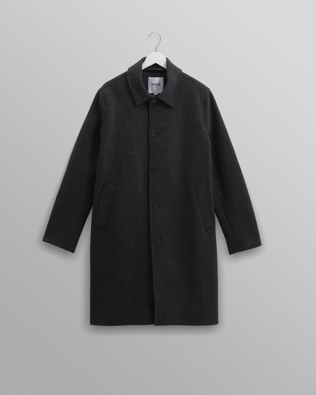 Stan - Charcoal Twill Wool Car Coat