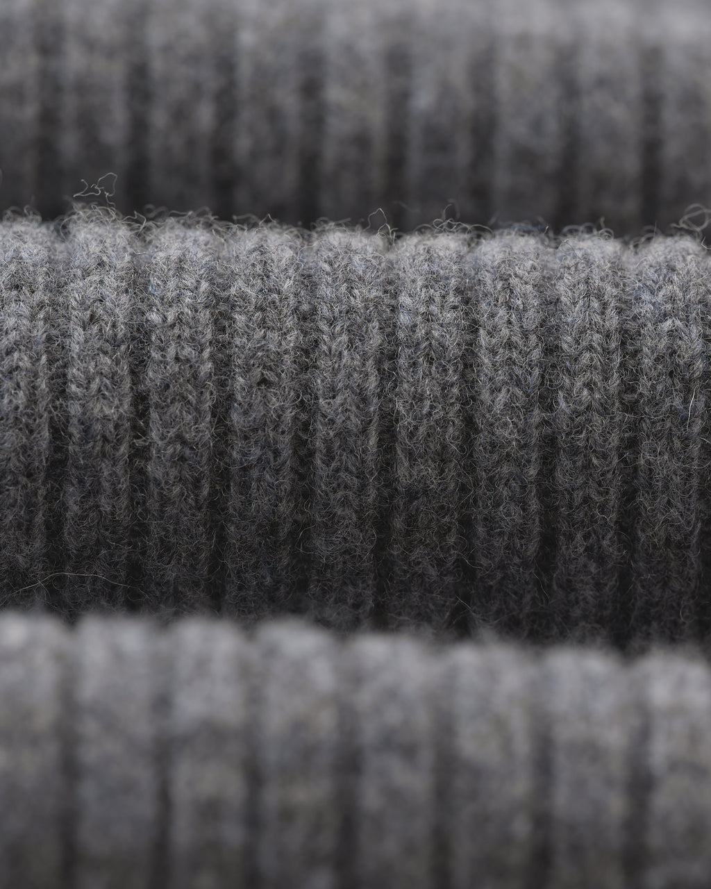 Stanley - Grey Rib-Knit Wool Jumper