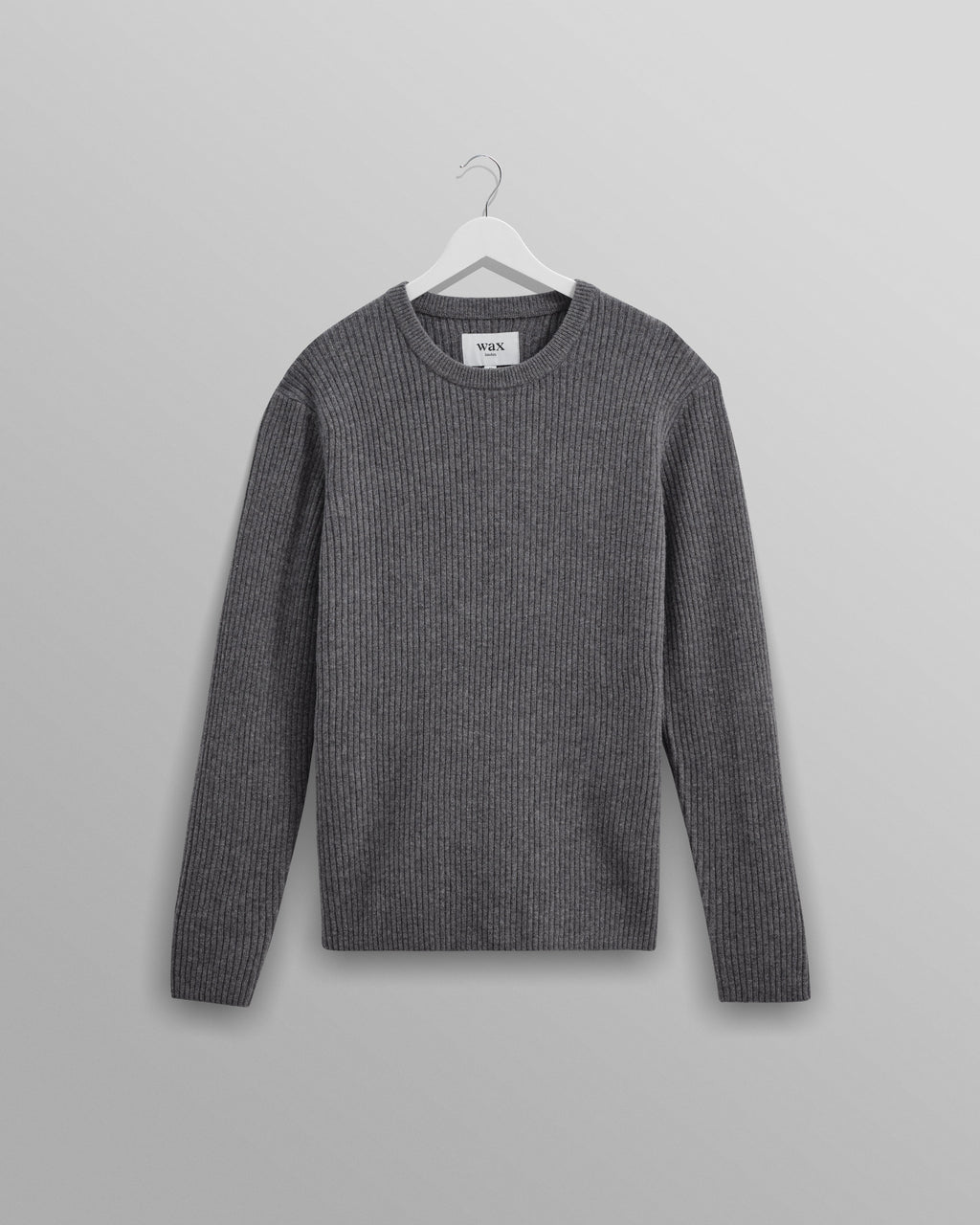 Stanley - Grey Rib-Knit Wool Jumper