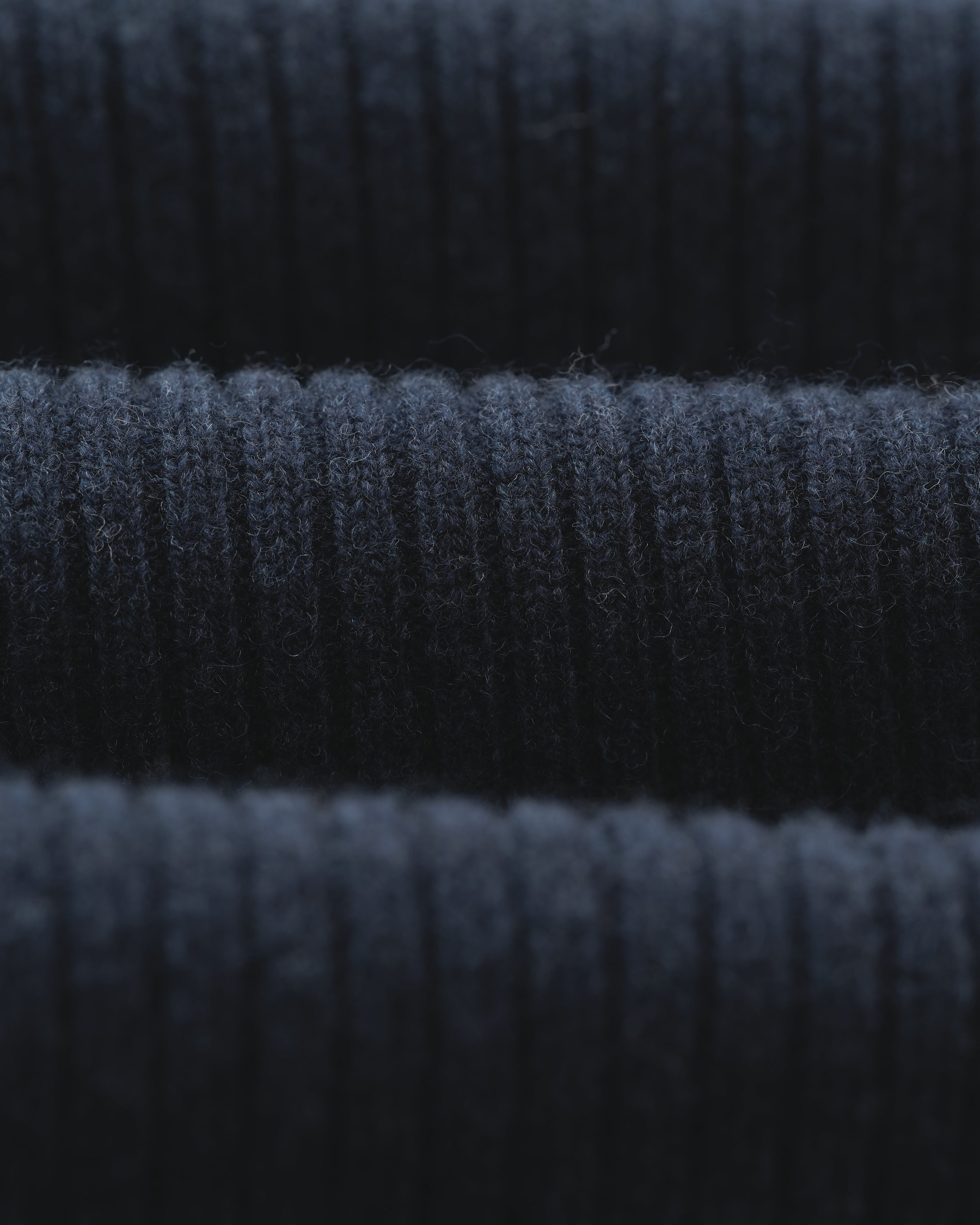 Stanley - Navy Rib-Knit Wool Jumper