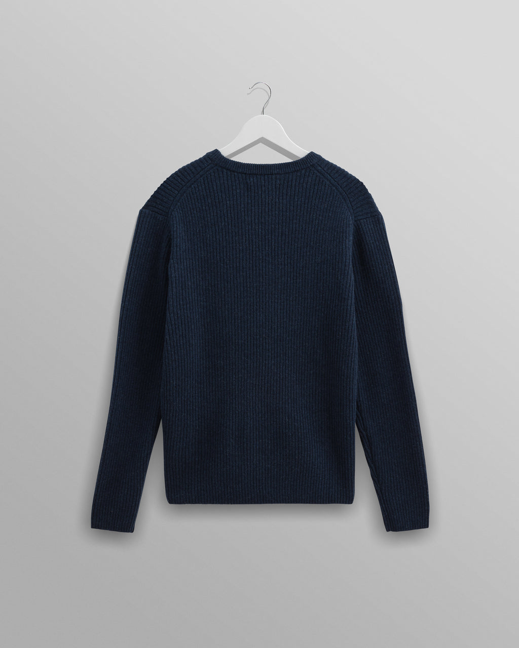 Stanley - Navy Rib-Knit Wool Jumper