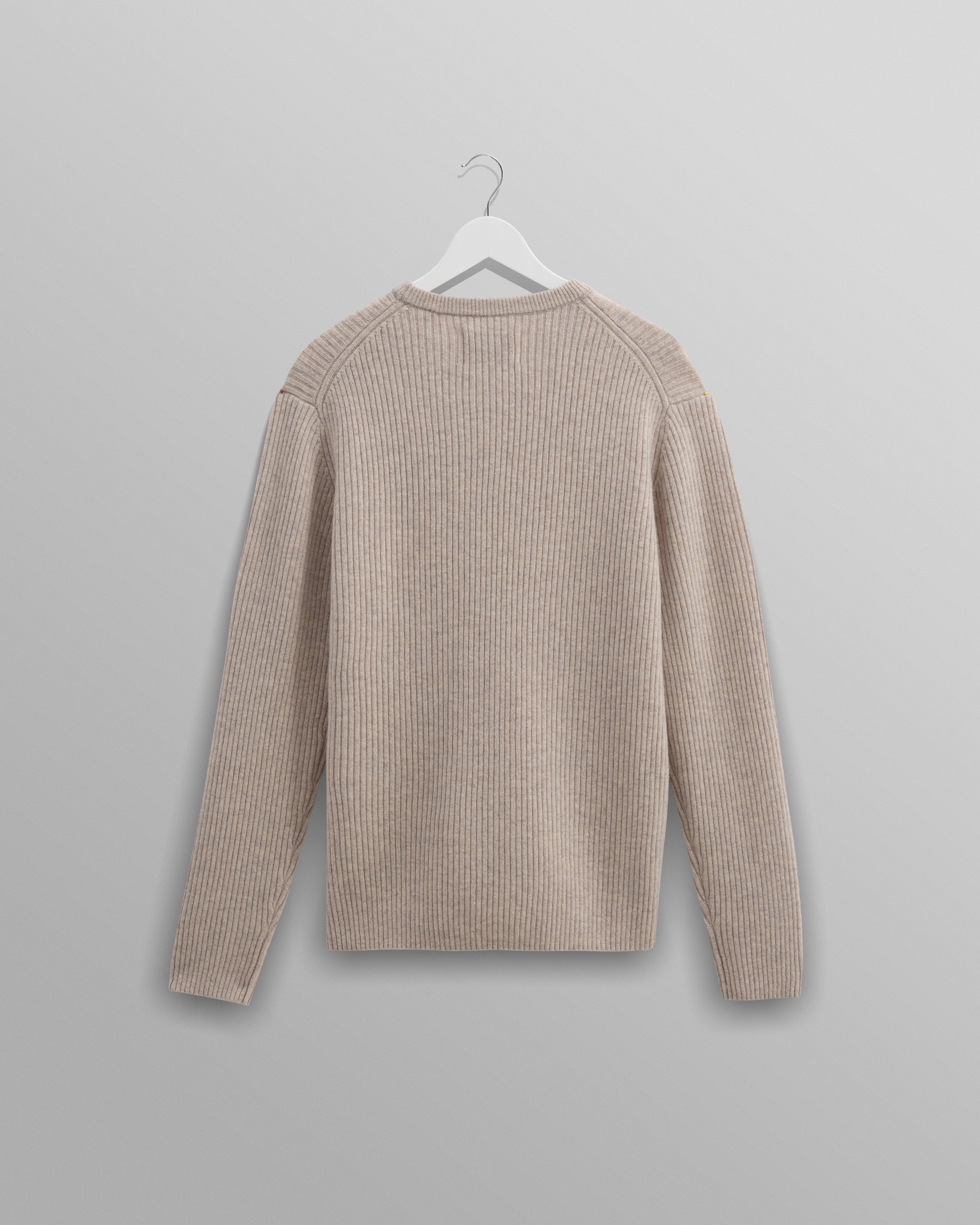Stanley - Oatmeal Rib-Knit Wool Jumper