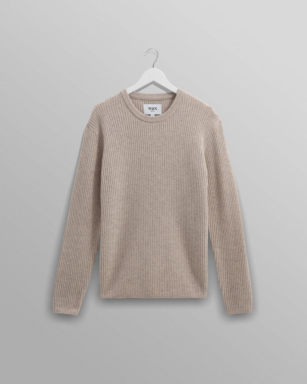 Stanley - Oatmeal Rib-Knit Wool Jumper