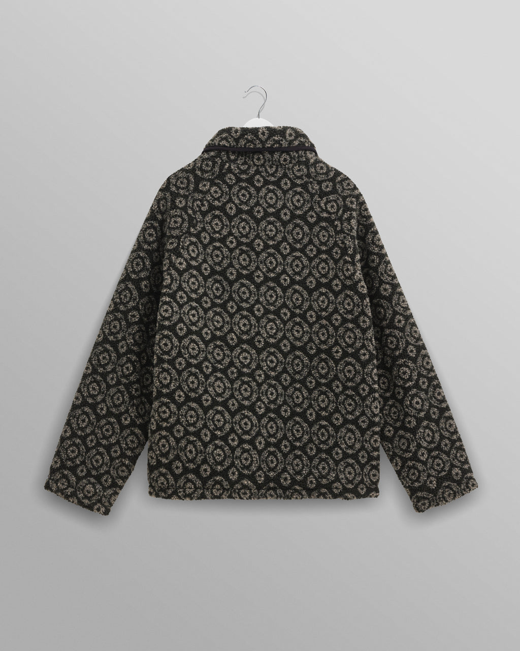 Tate - Charcoal Ornate Jacquard Fleece Jacket