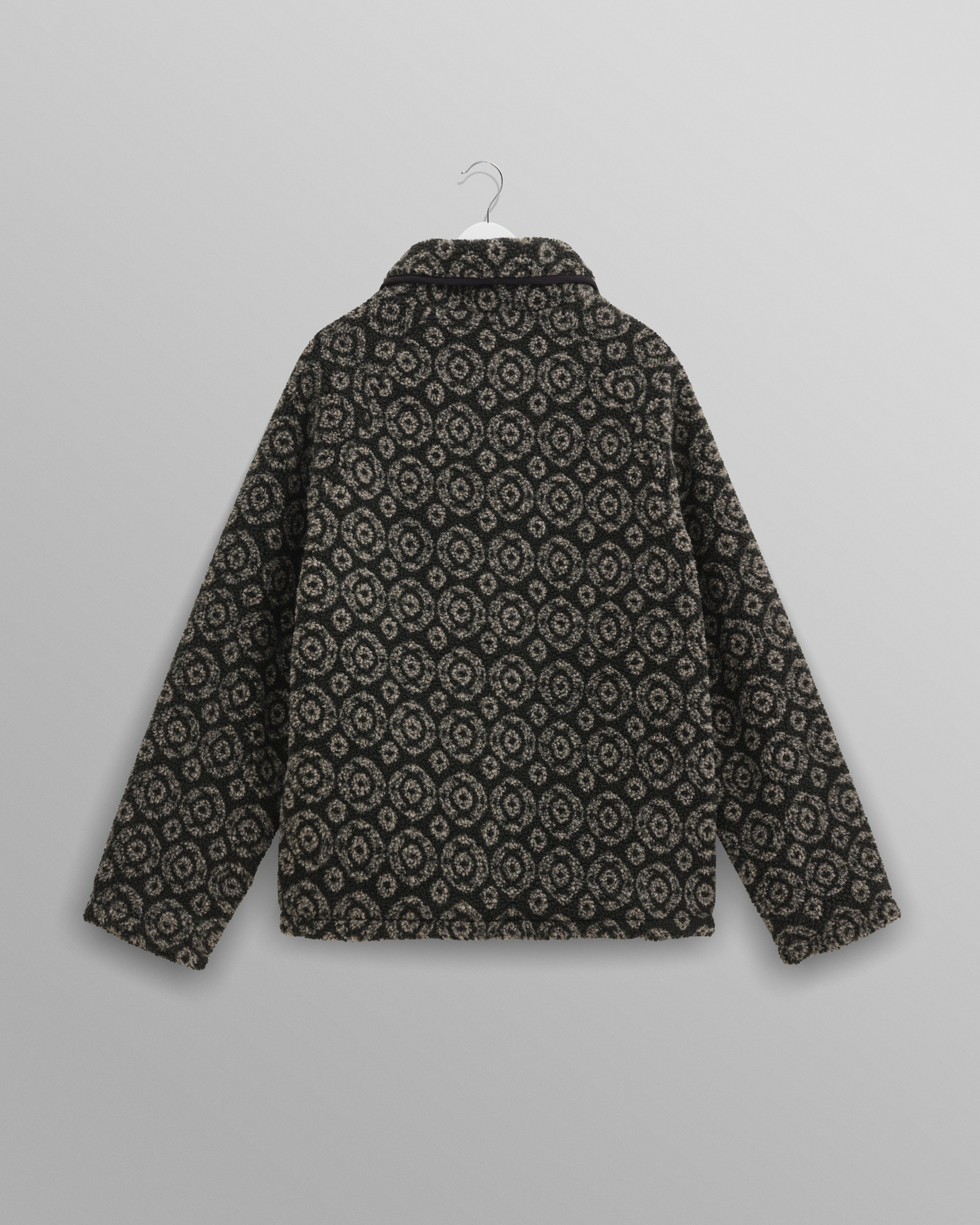 Tate - Charcoal Ornate Jacquard Fleece Jacket