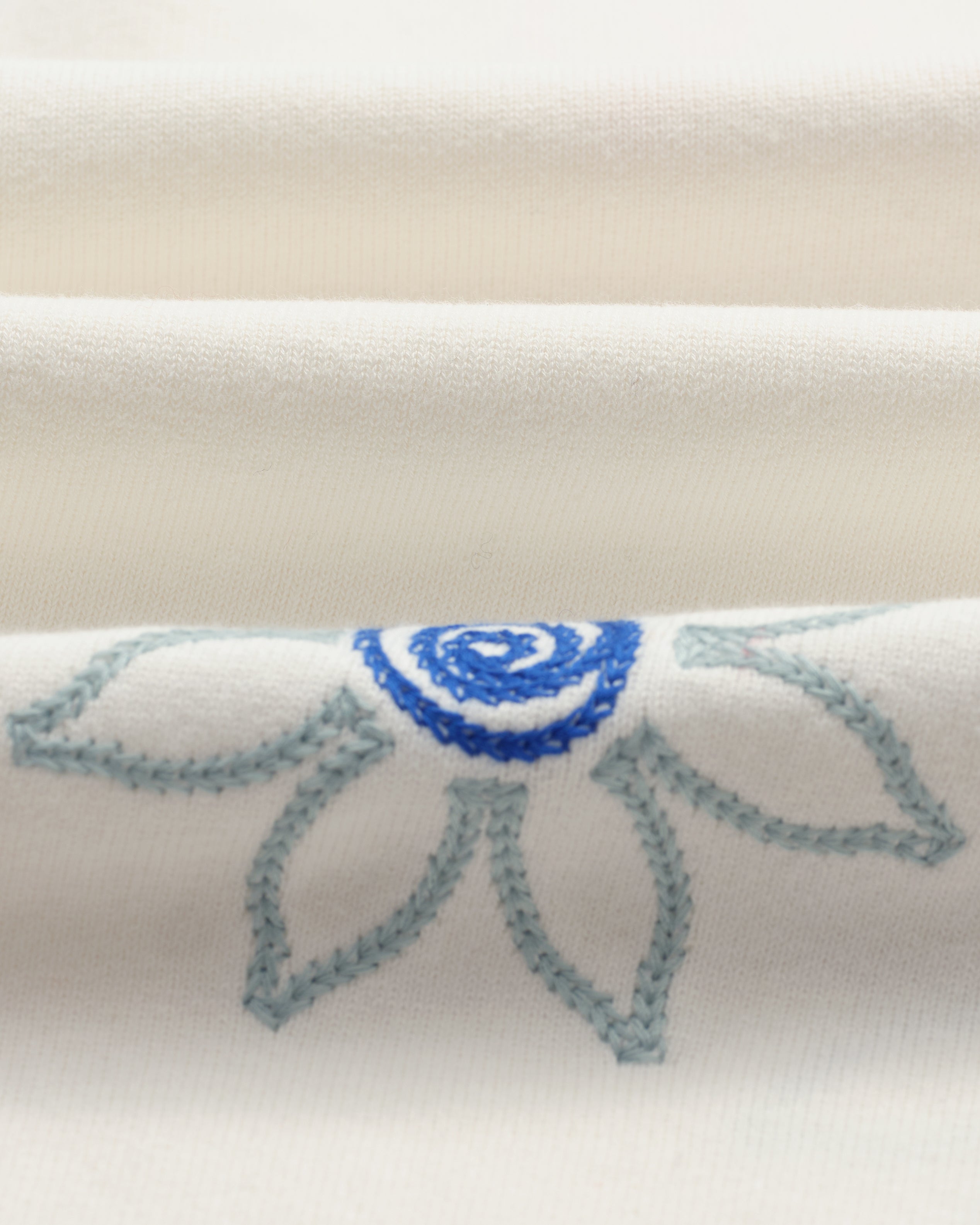 Tellaro - Ecru Embroidered Knitted Cotton Polo Shirt
