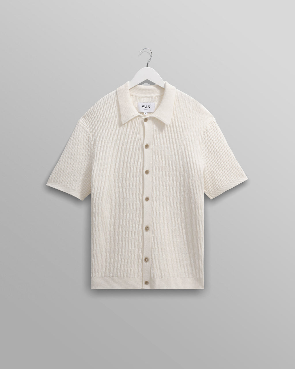 Tellaro - Ecru Honeycomb Knitted Cotton Polo Shirt