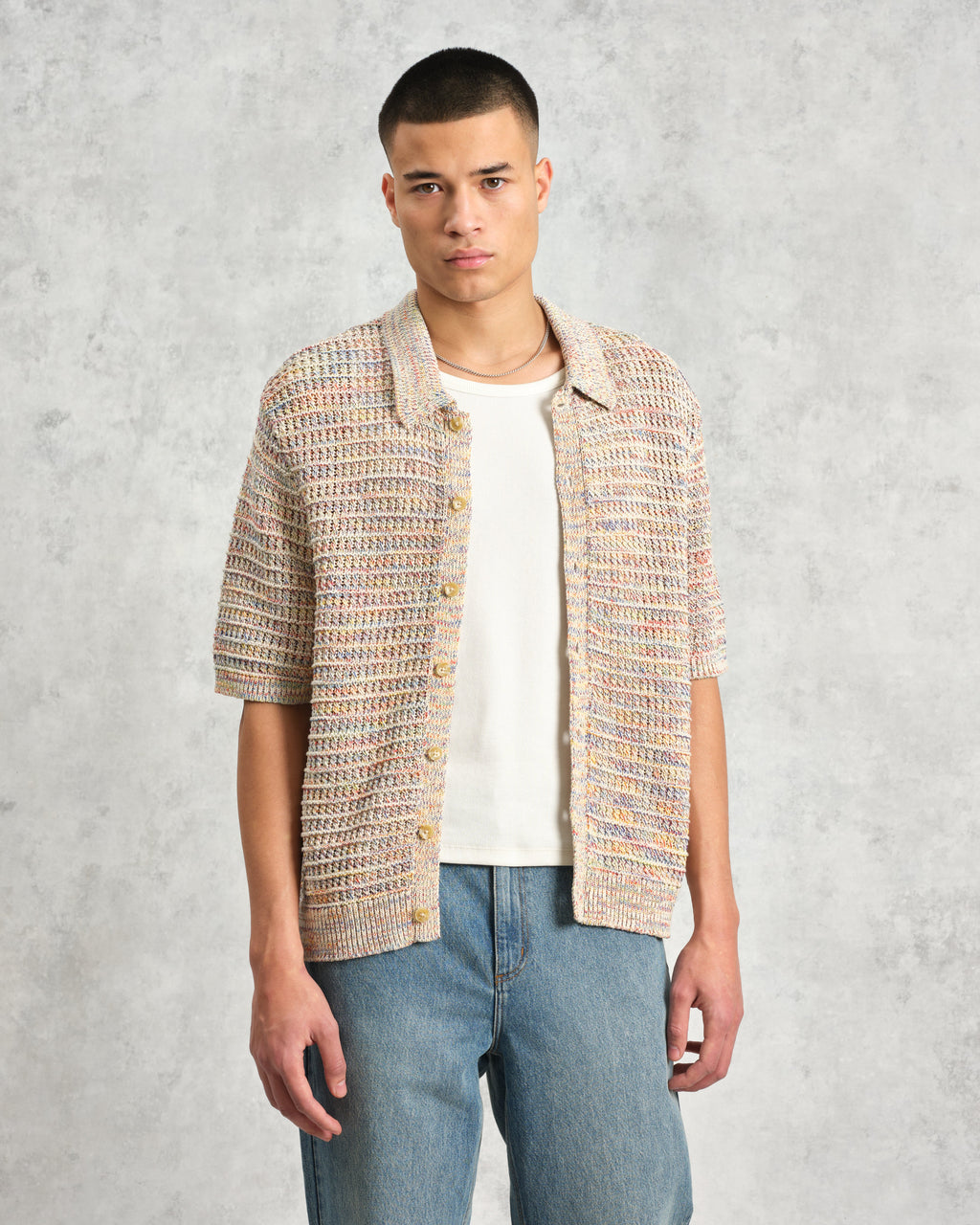 Tellaro - Multicolour Twist Knitted Cotton Polo Shirt