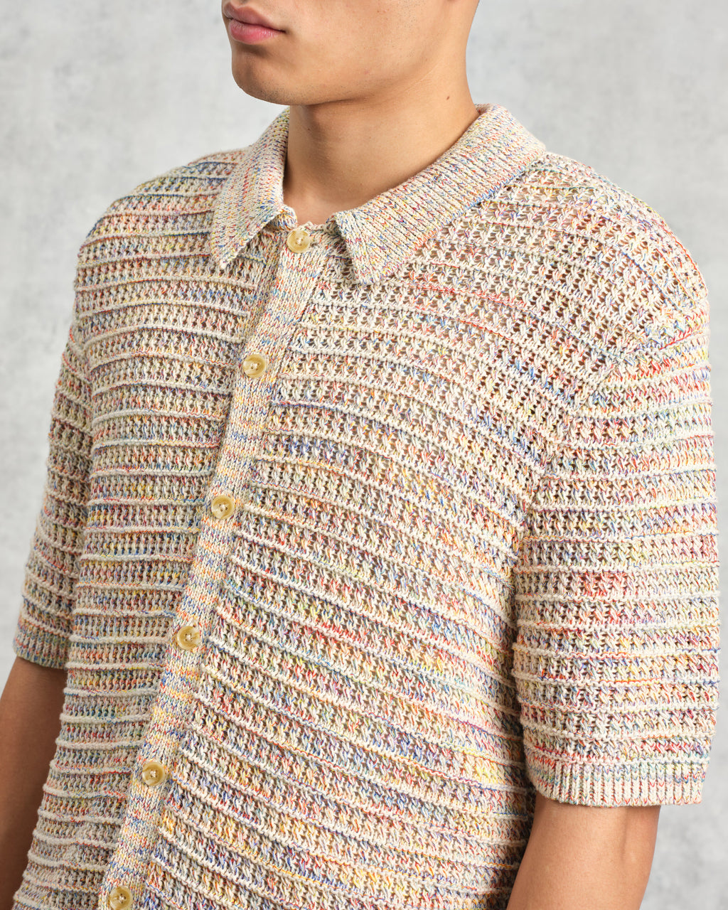 Tellaro - Multicolour Twist Knitted Cotton Polo Shirt