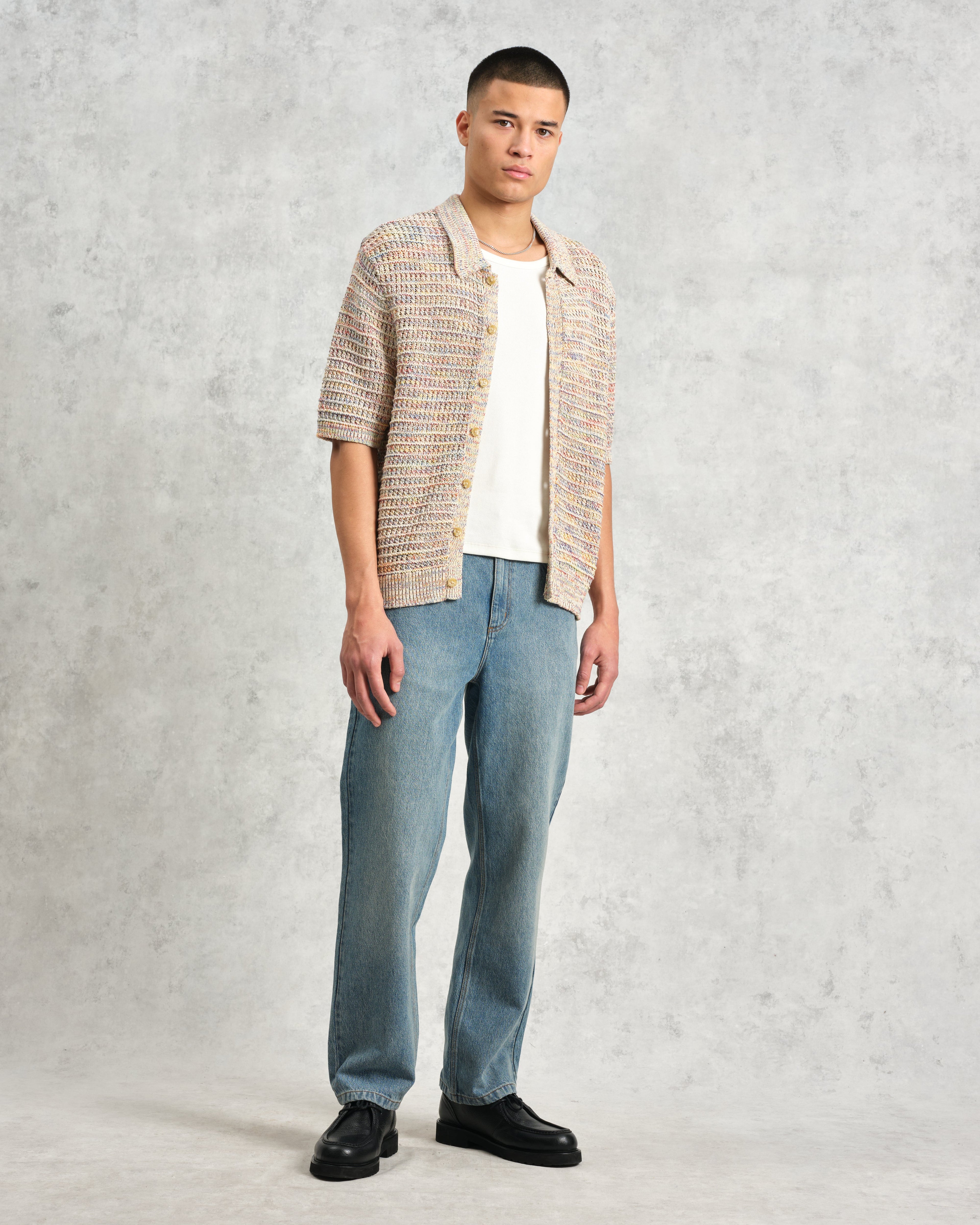 Tellaro - Multicolour Twist Knitted Cotton Polo Shirt