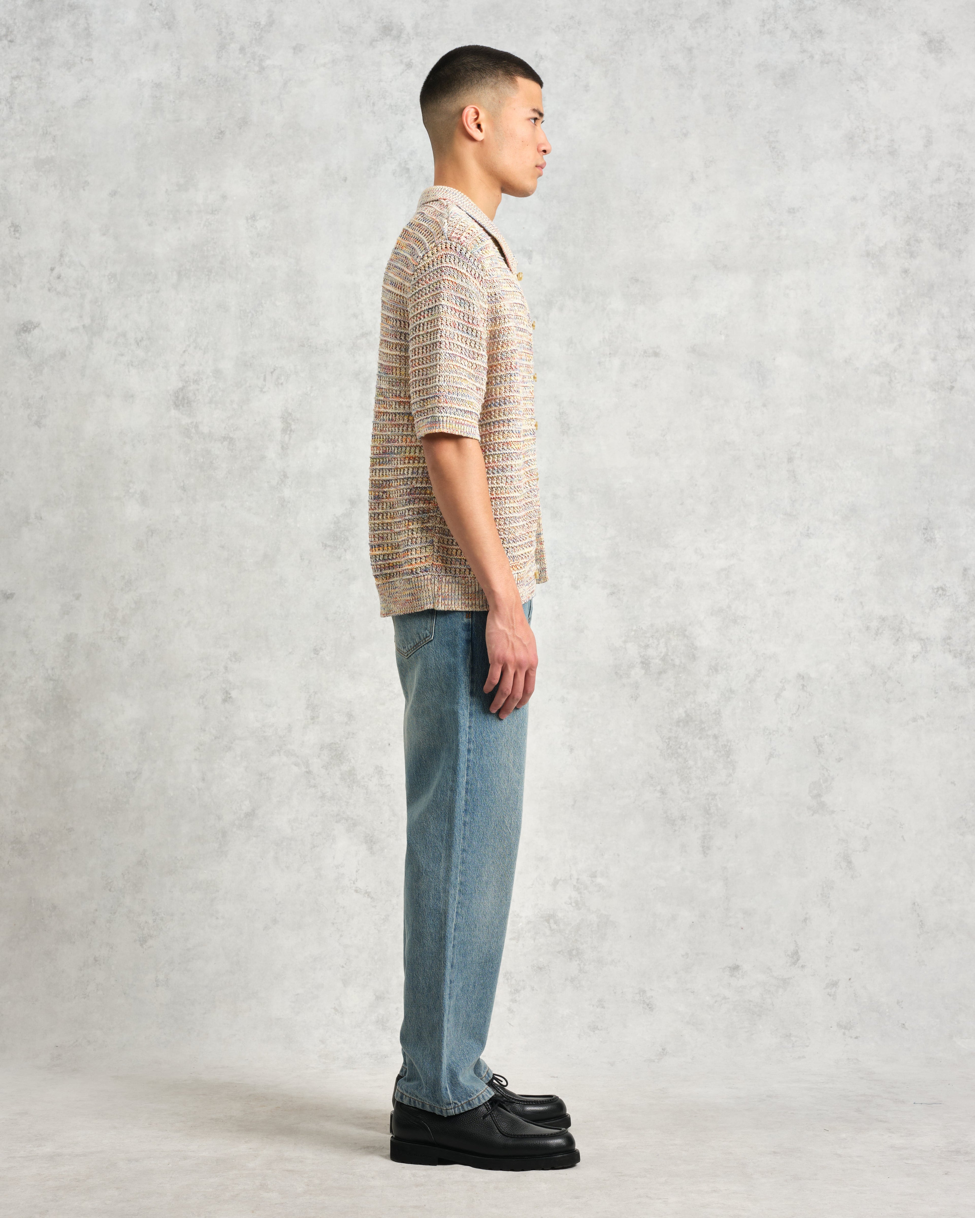 Tellaro - Multicolour Twist Knitted Cotton Polo Shirt