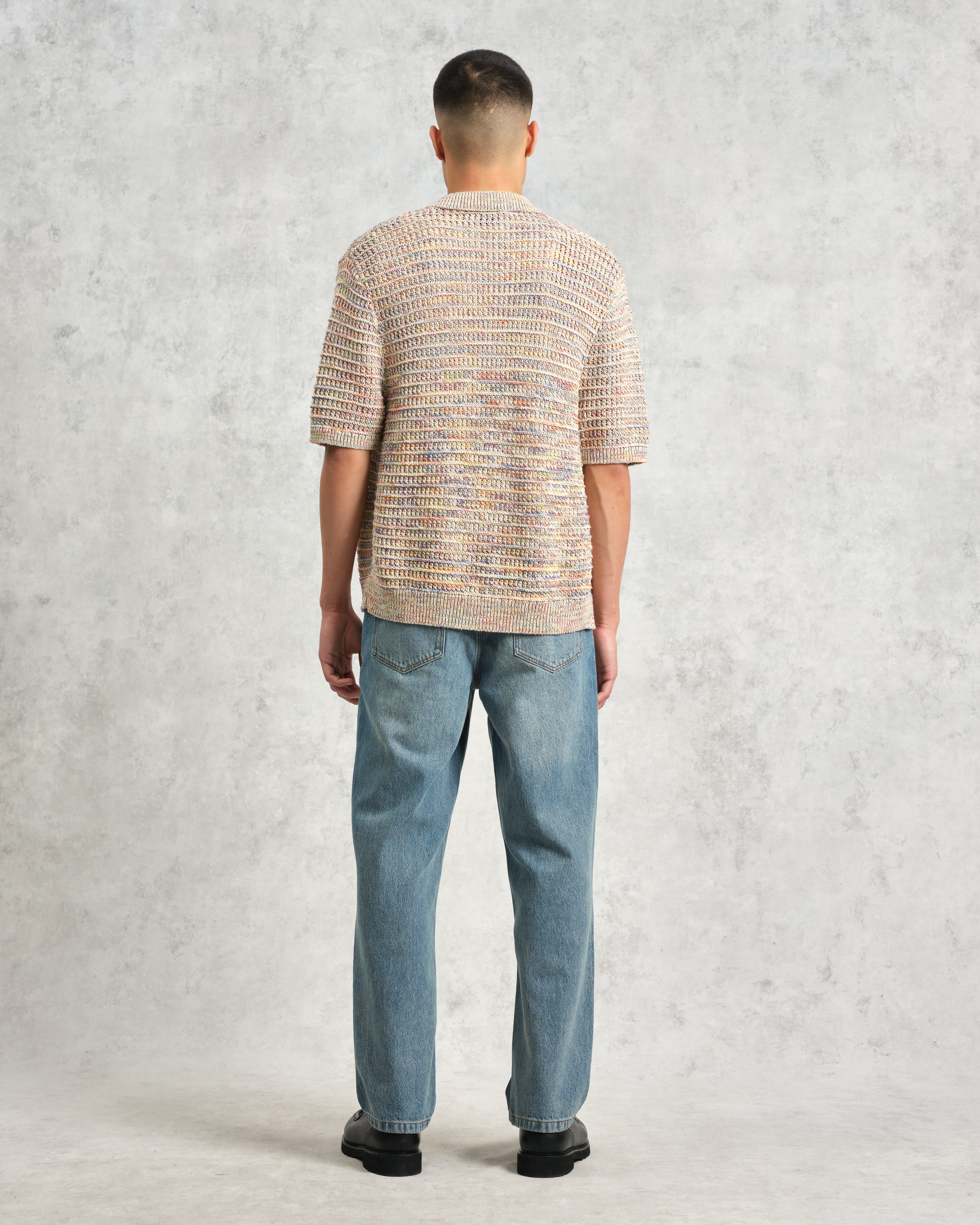 Tellaro - Multicolour Twist Knitted Cotton Polo Shirt