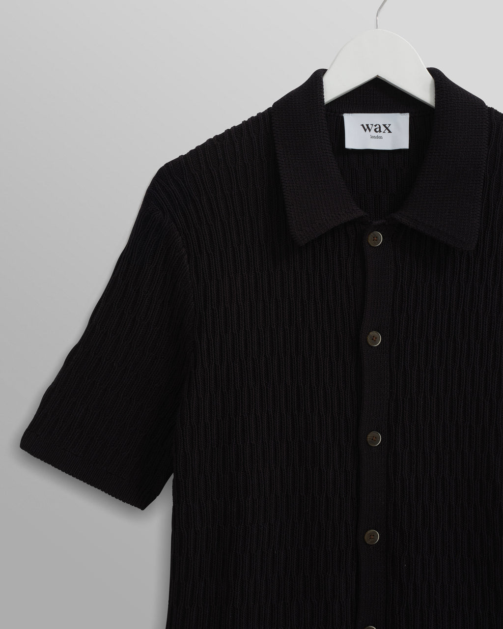 Tellaro - Navy Honeycomb Knitted Cotton Polo Shirt