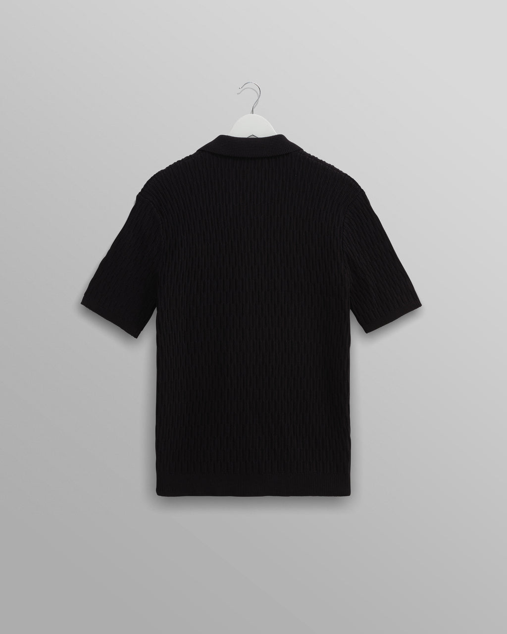 Tellaro - Navy Honeycomb Knitted Cotton Polo Shirt