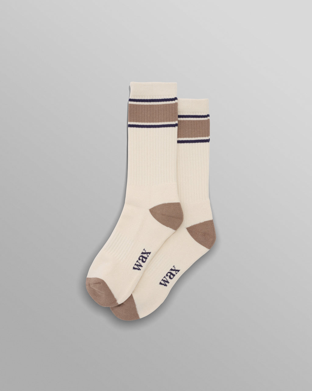 Thorpe - Ecru And Beige Running Stripe Sports Sock