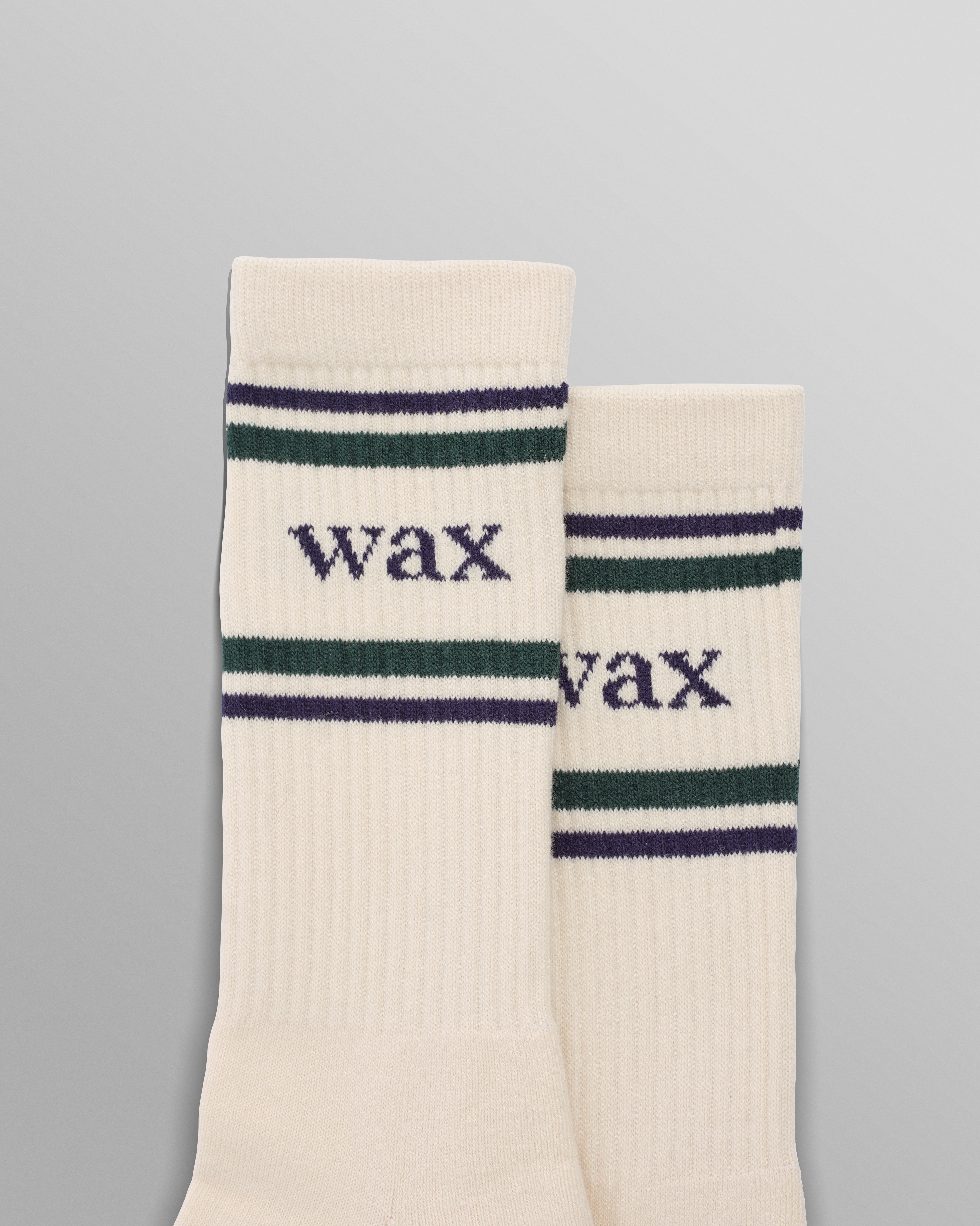 Thorpe - Ecru And Navy Branded Stripe Sports Sock