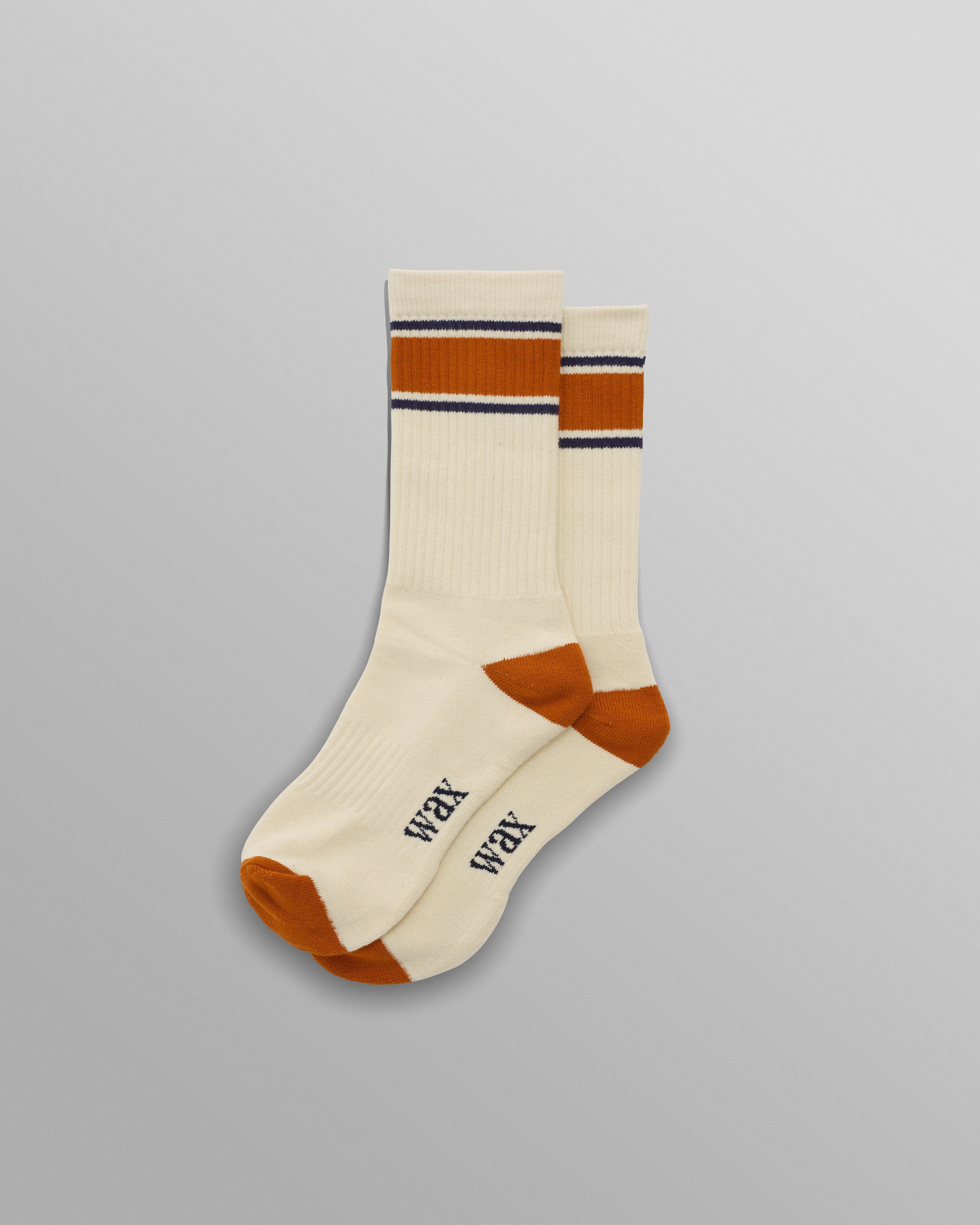 Thorpe - Ecru And Orange Running Stripe Sports Sock