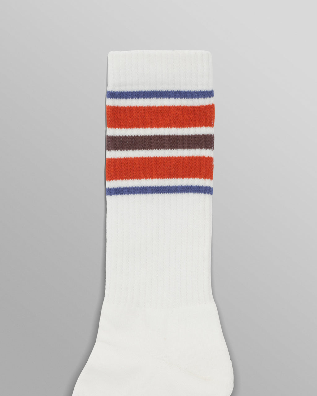 Thorpe - White And Orange Branded Stripe Socks