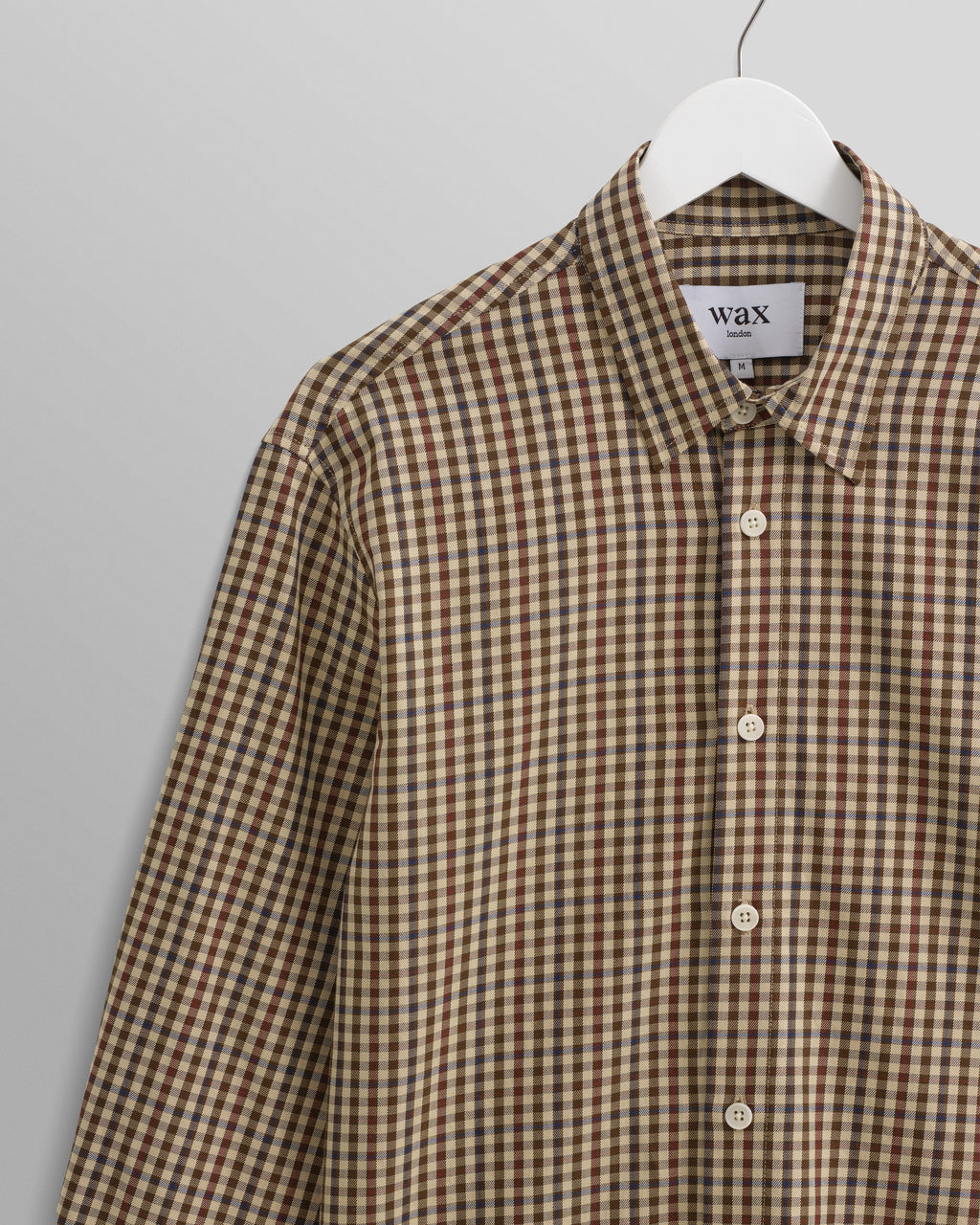 Trin - Beige Check Cotton Shirt