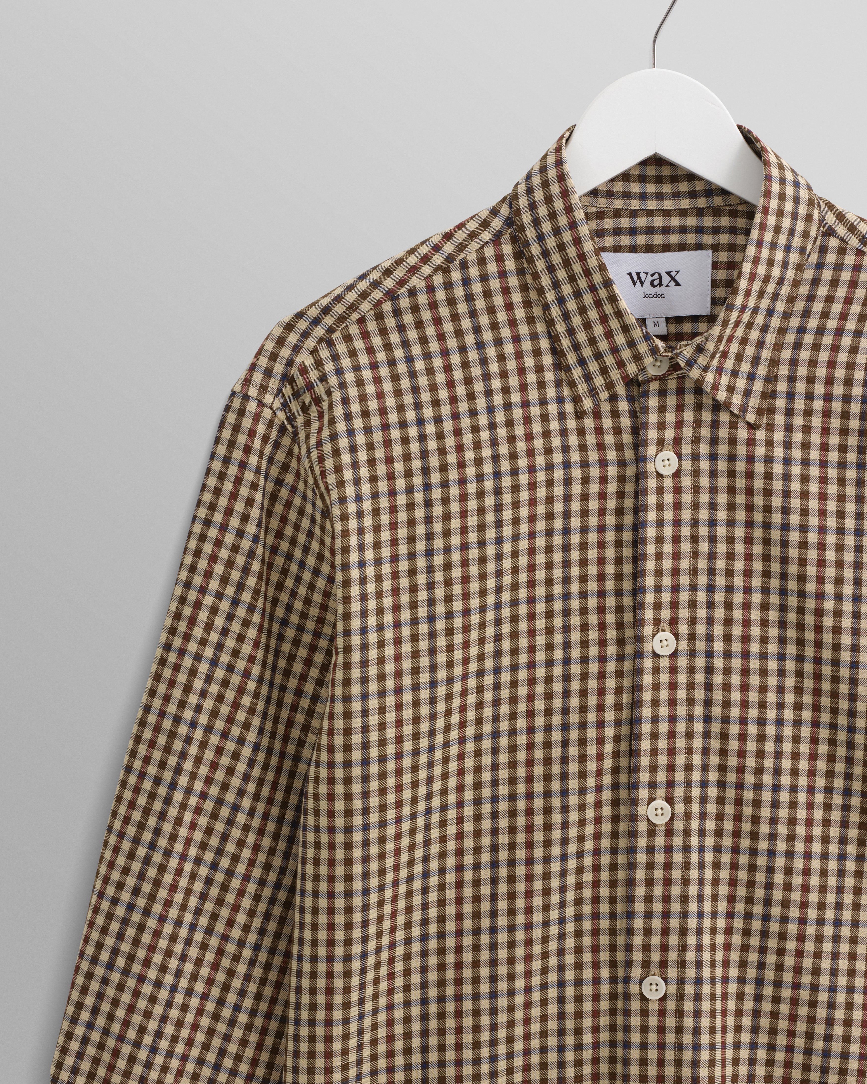 Trin - Beige Check Cotton Shirt