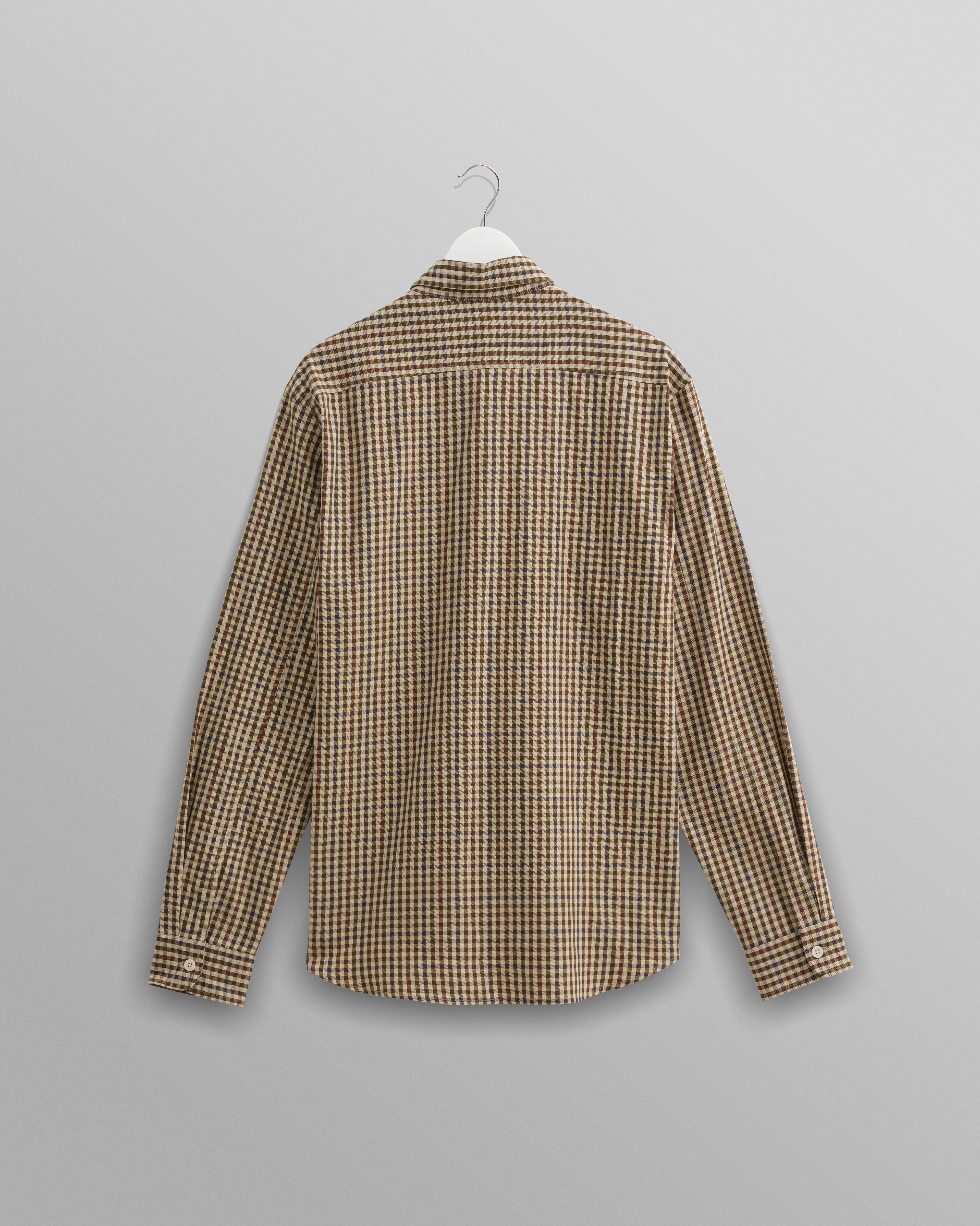 Trin - Beige Check Cotton Shirt