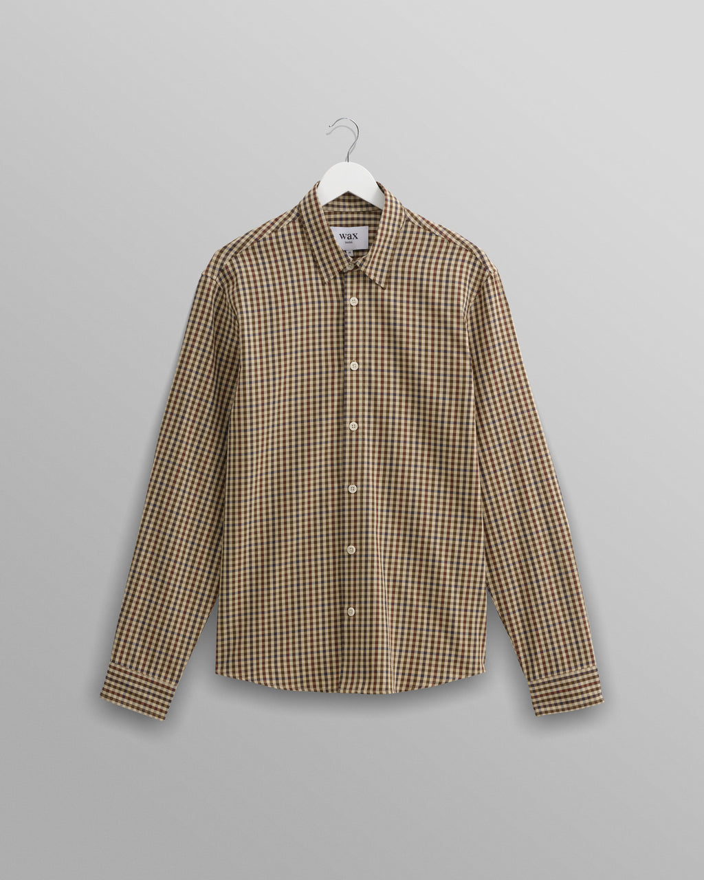 Trin - Beige Check Cotton Shirt