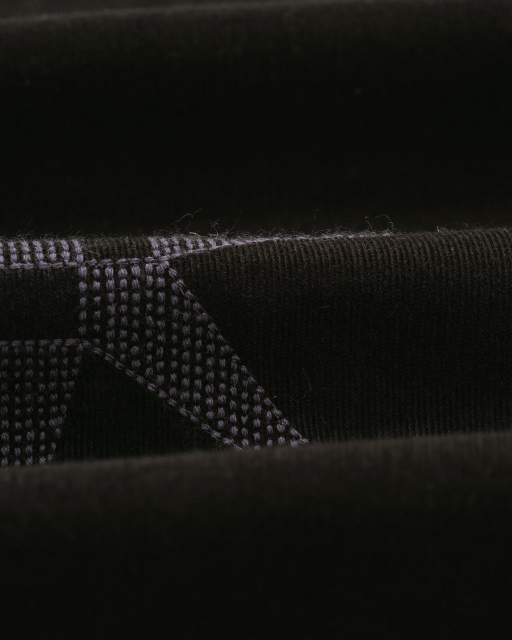 Trin - Black Geometrical Embroidered Corduroy Shirt