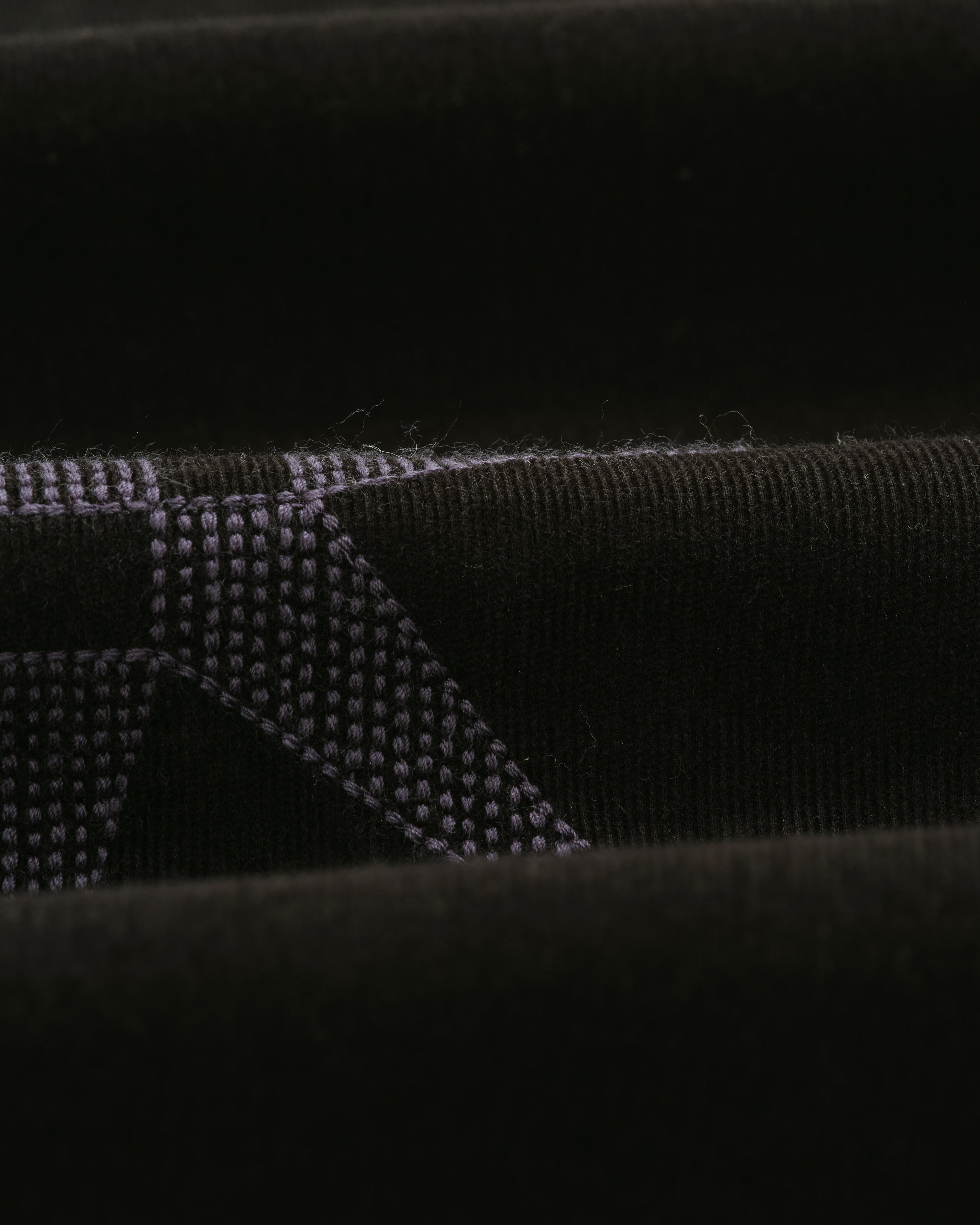 Trin - Black Geometrical Embroidered Corduroy Shirt