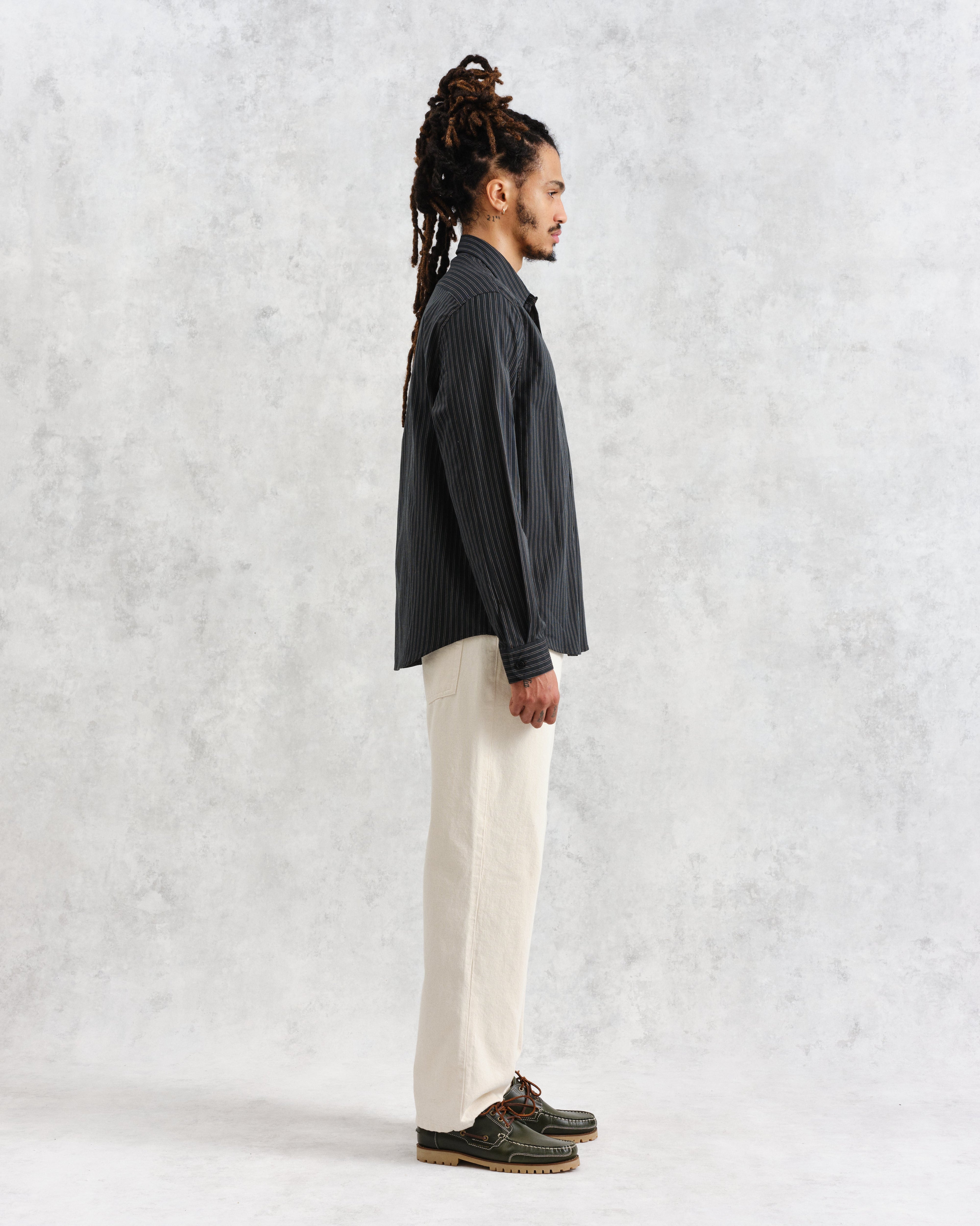 Trin - Green Striped Cotton Shirt