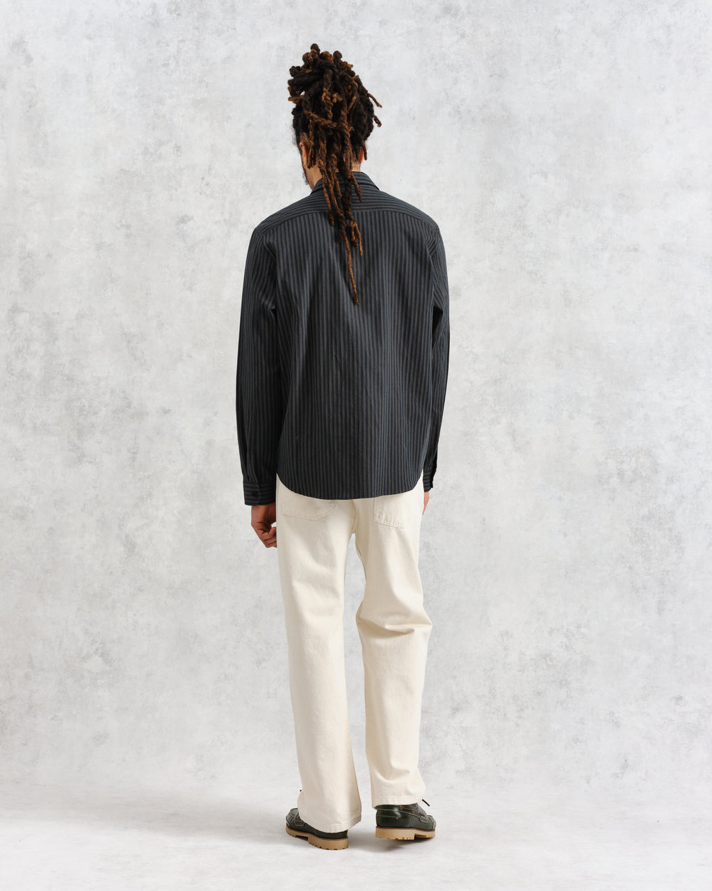 Trin - Green Striped Cotton Shirt