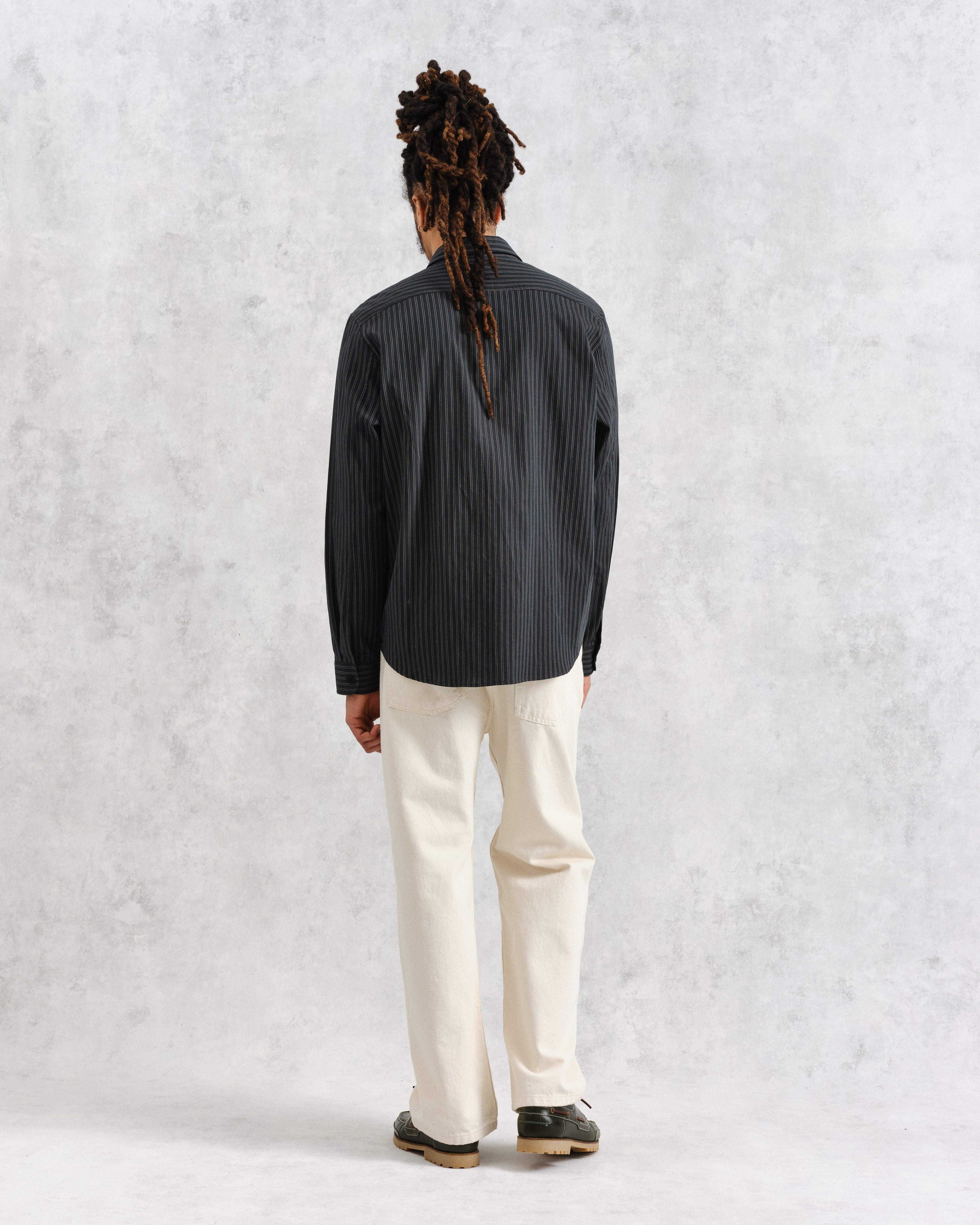 Trin - Green Striped Cotton Shirt