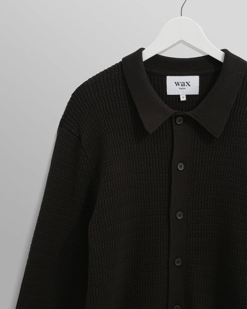 Tristan - Black Cable Stitch Knitted Shirt