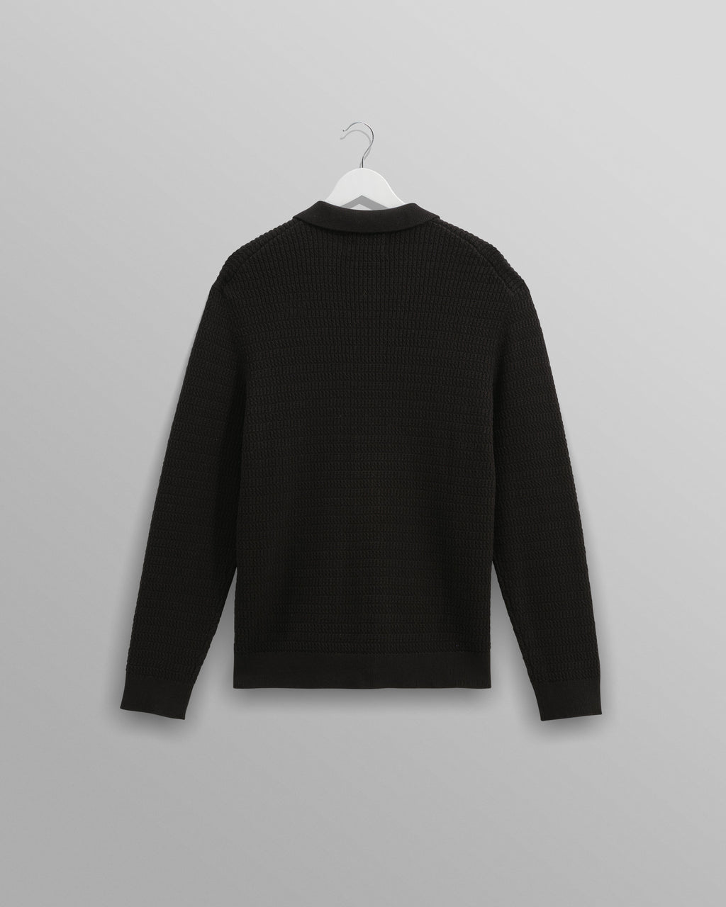 Tristan - Black Cable Stitch Knitted Shirt