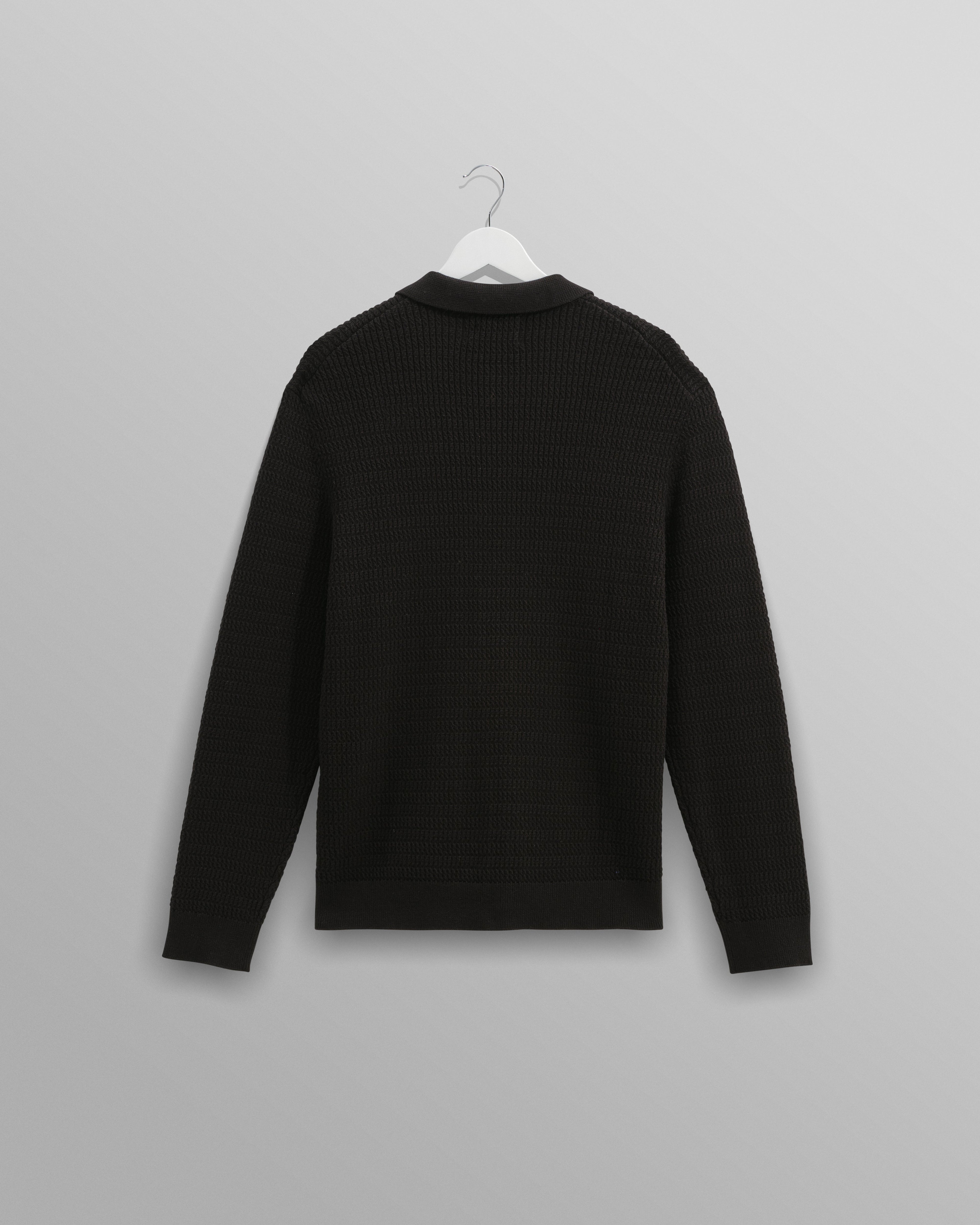 Tristan - Black Cable Stitch Knitted Shirt