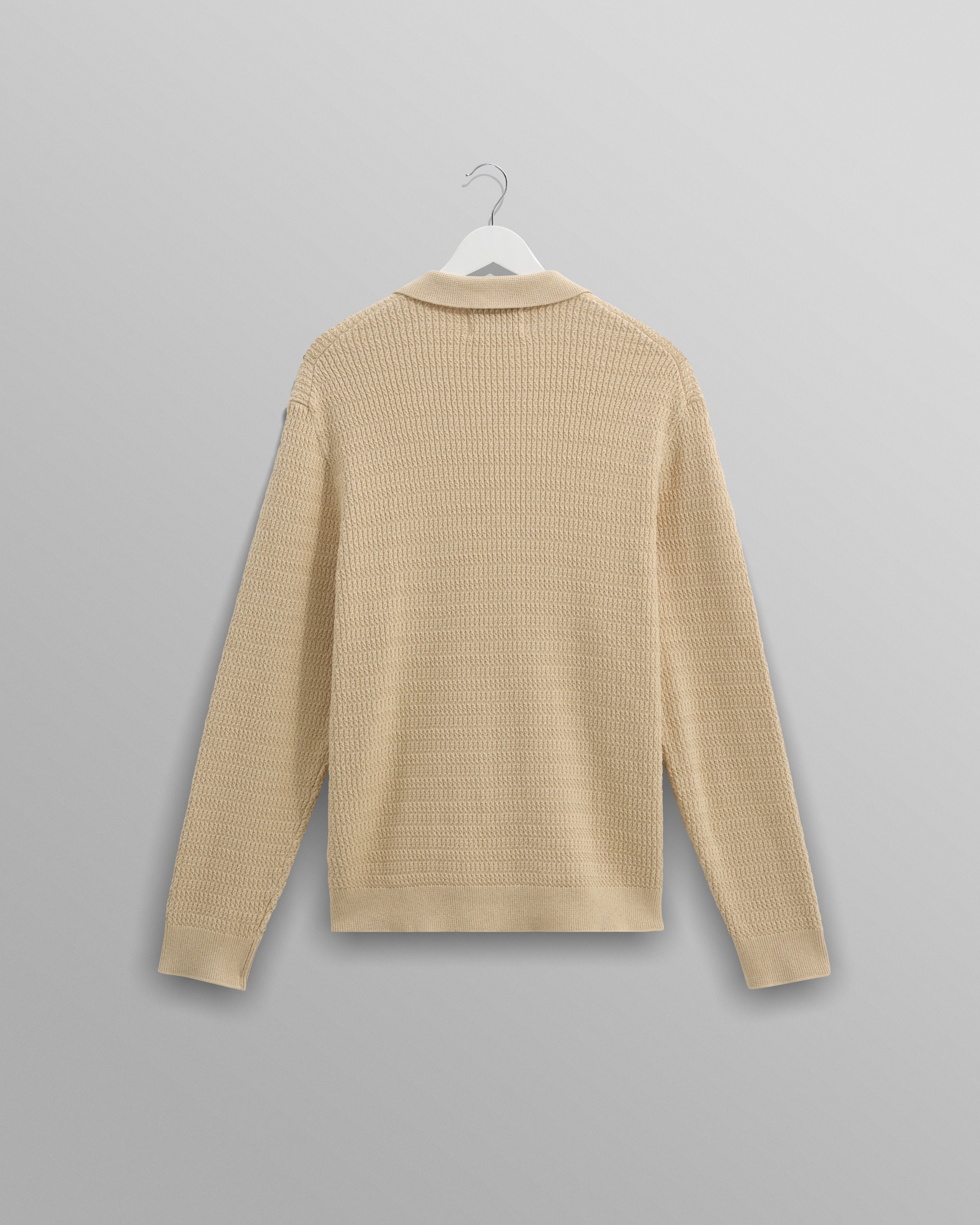 Tristan - Sand Cable Stitch Knitted Shirt