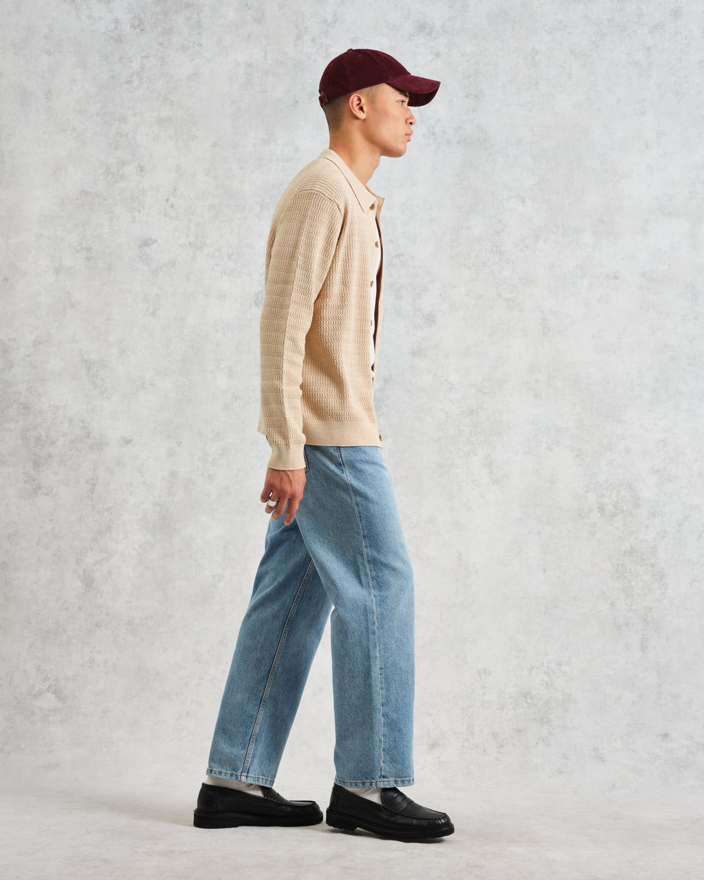Tristan - Sand Cable Stitch Knitted Shirt