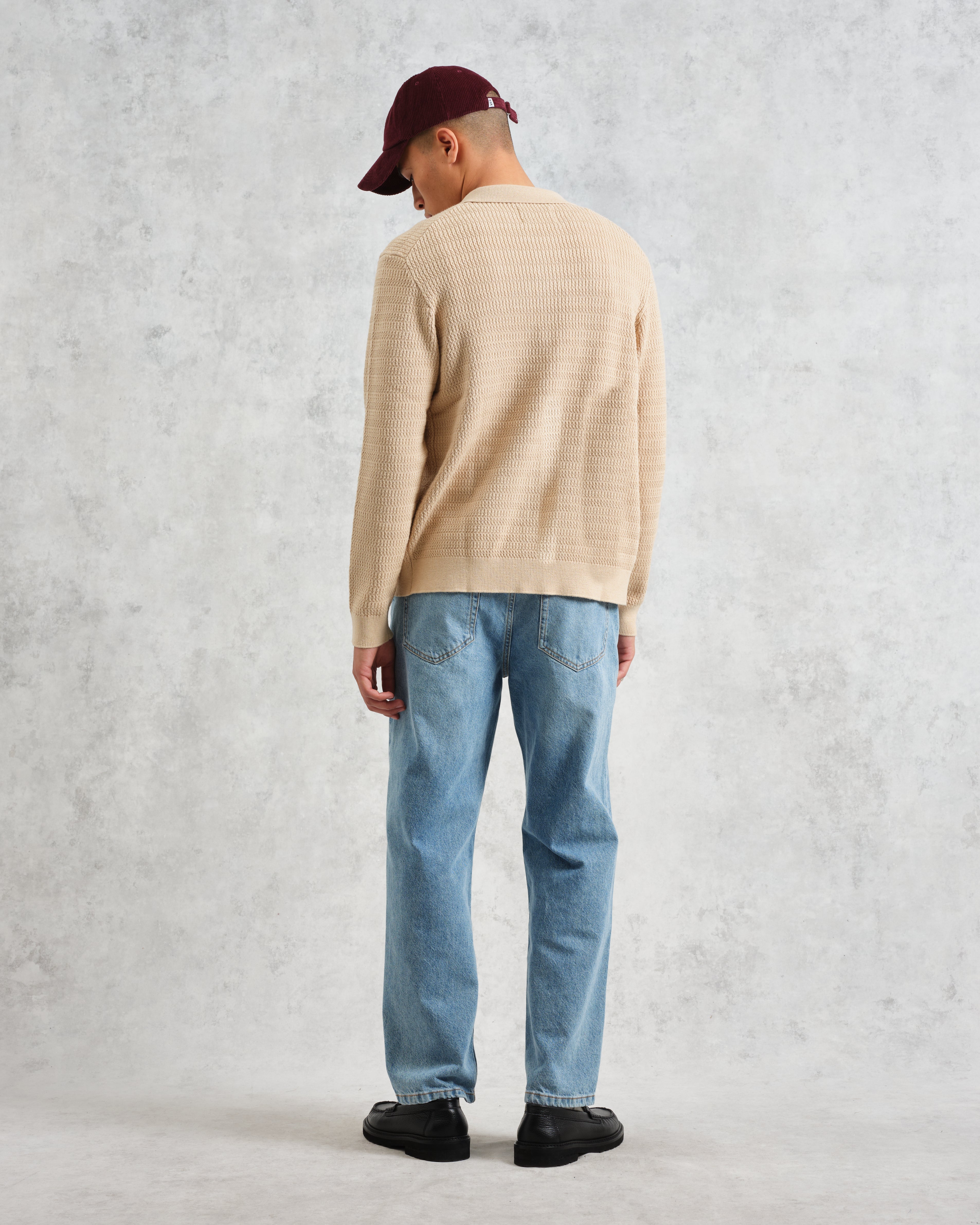 Tristan - Sand Cable Stitch Knitted Shirt