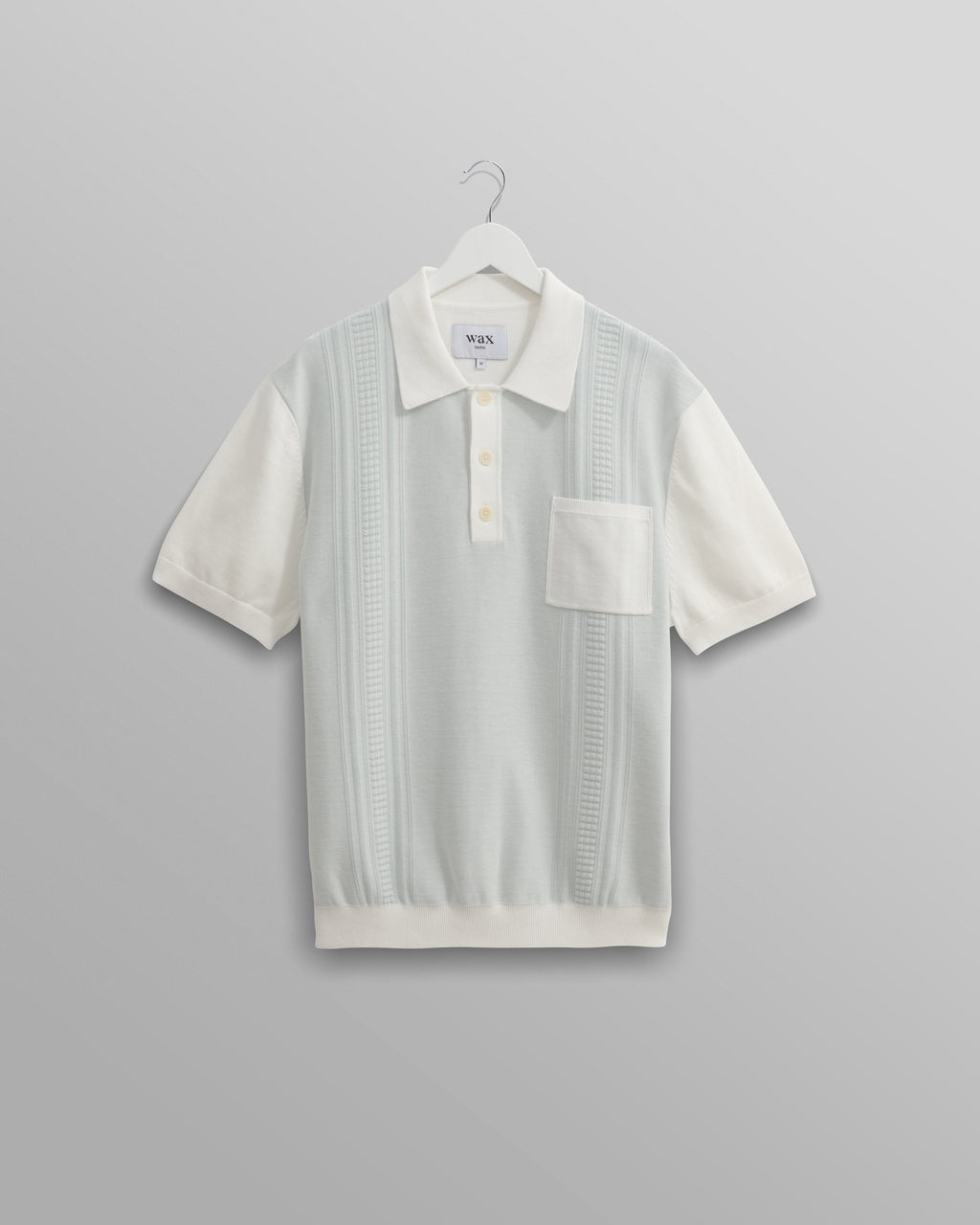 Turin - Blue And Ecru Retro Stripe Knitted Cotton Polo