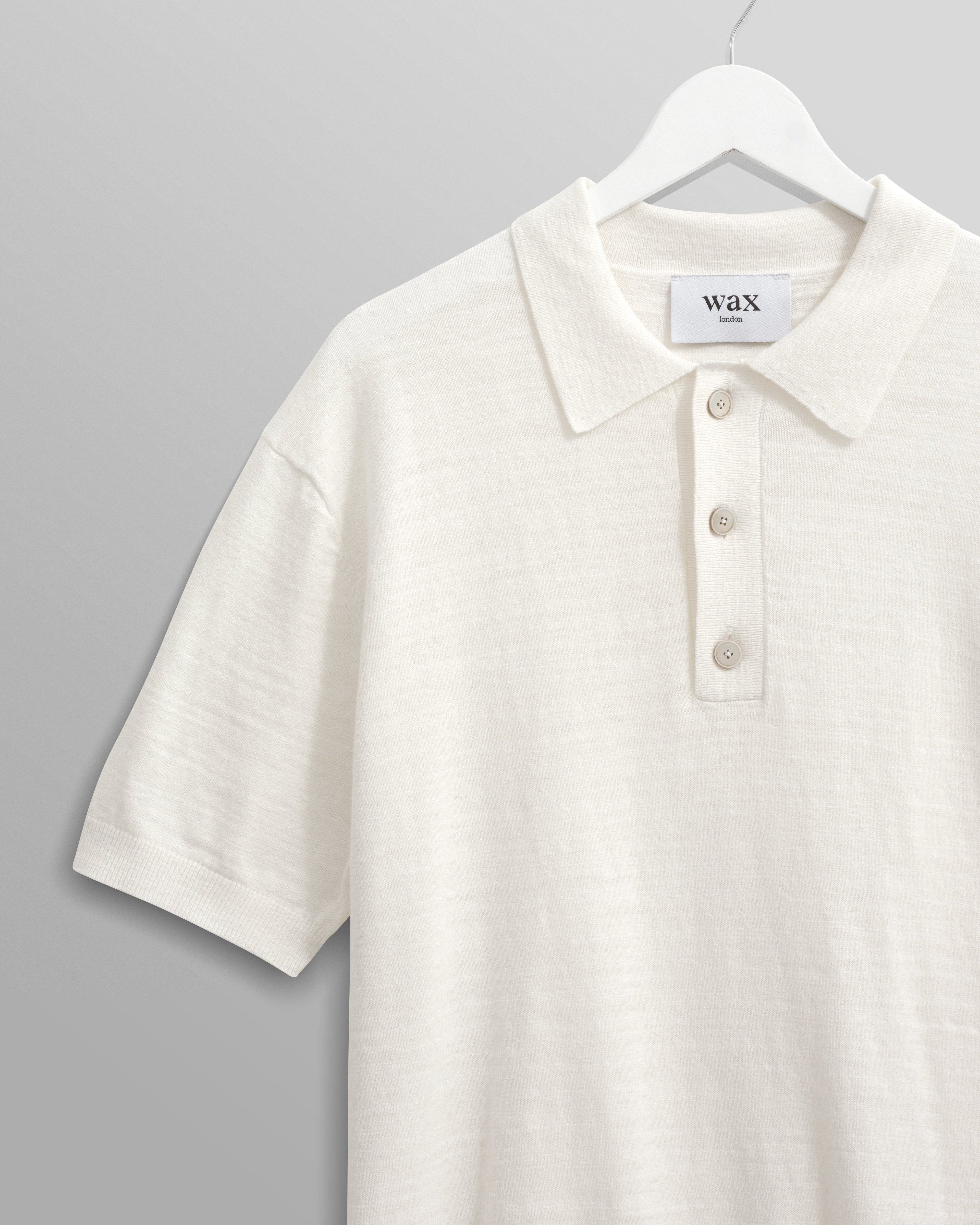 Turin - Ecru Slub Knitted Cotton-Linen Polo