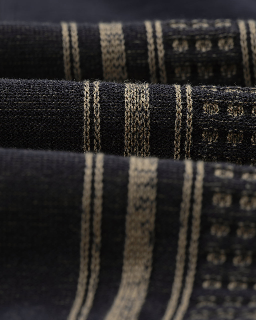 Turin - Navy And Khaki Retro Stripe Knitted Cotton Polo