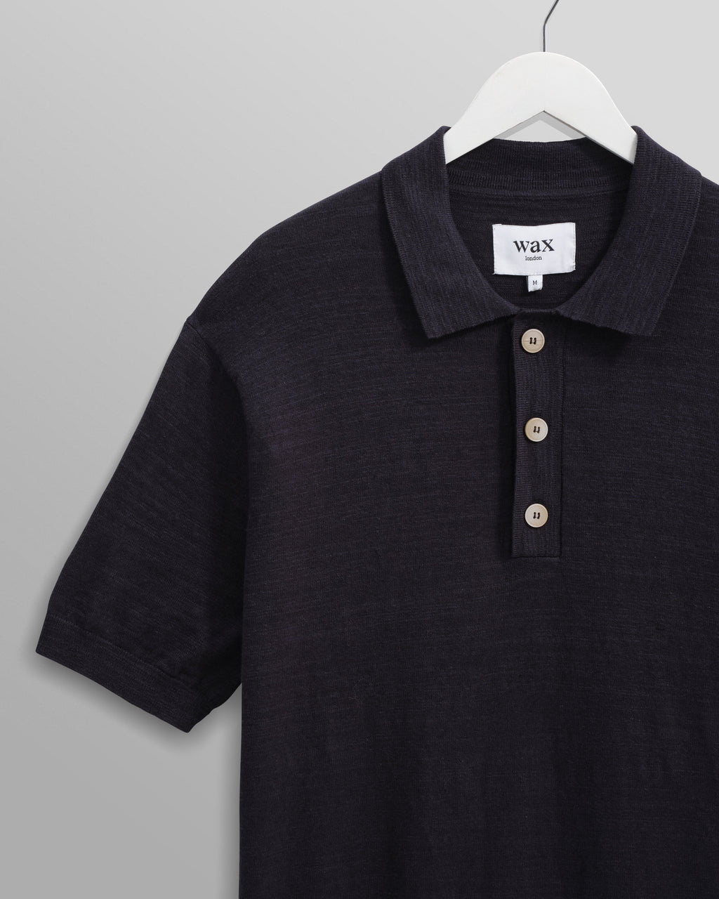 Turin - Navy Slub Knitted Cotton-Linen Polo